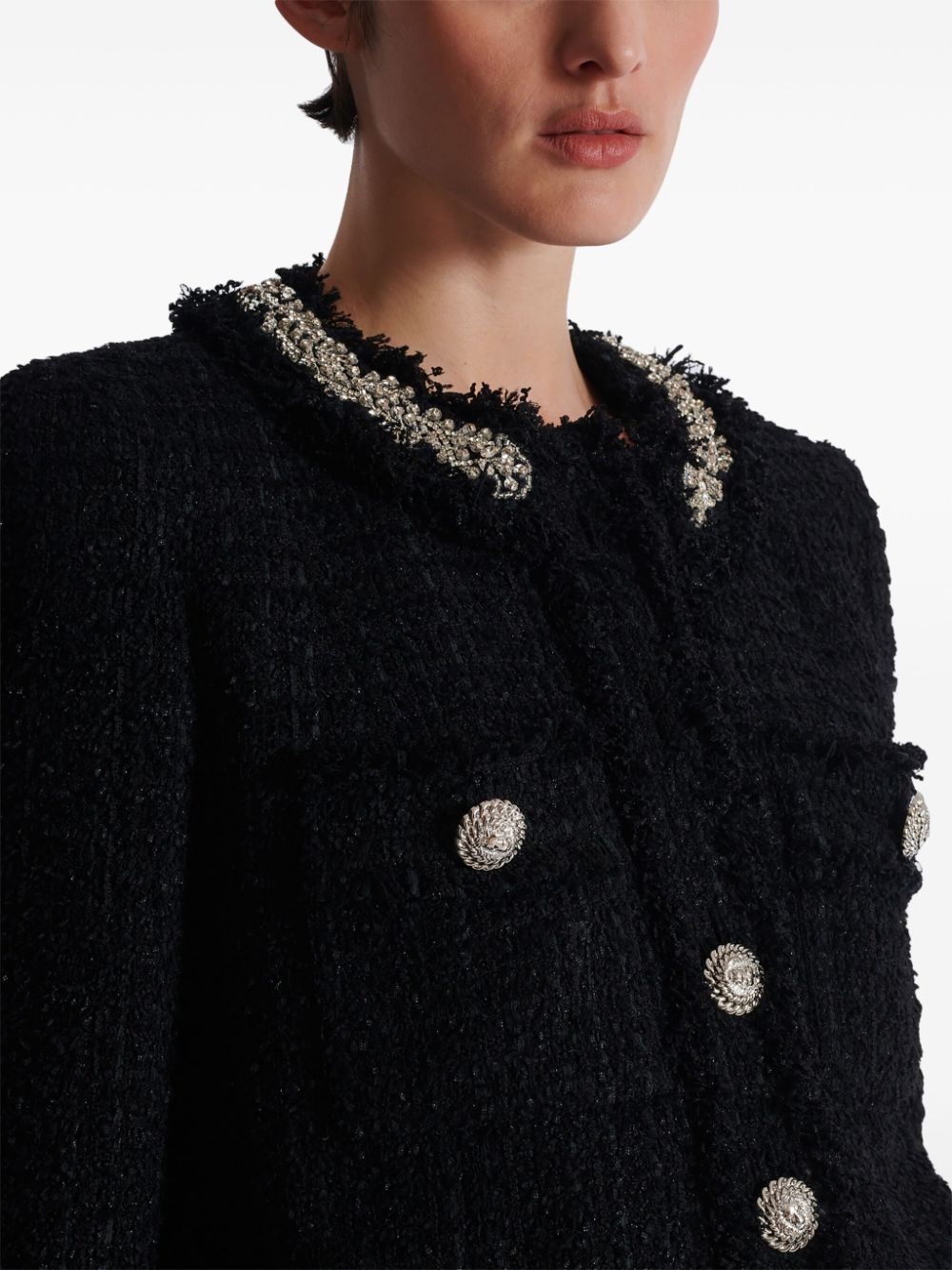 embroidered tweed jacket - 7