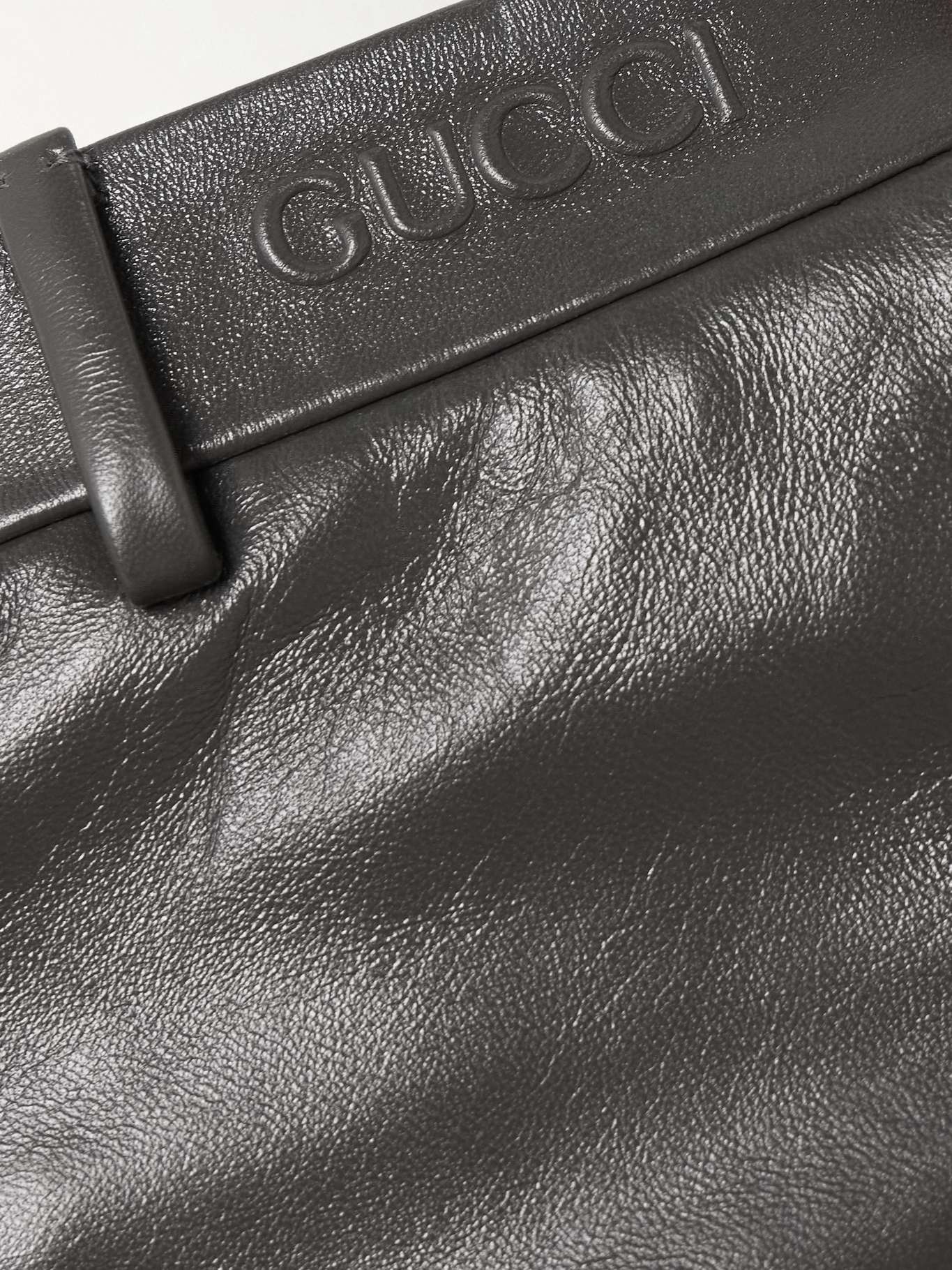 Embossed leather shorts - 4