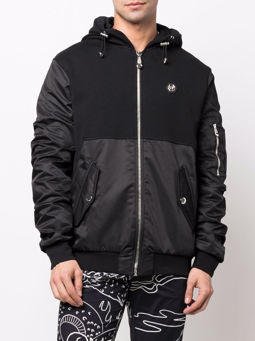 logo-print zip-fastening hoodie - 3