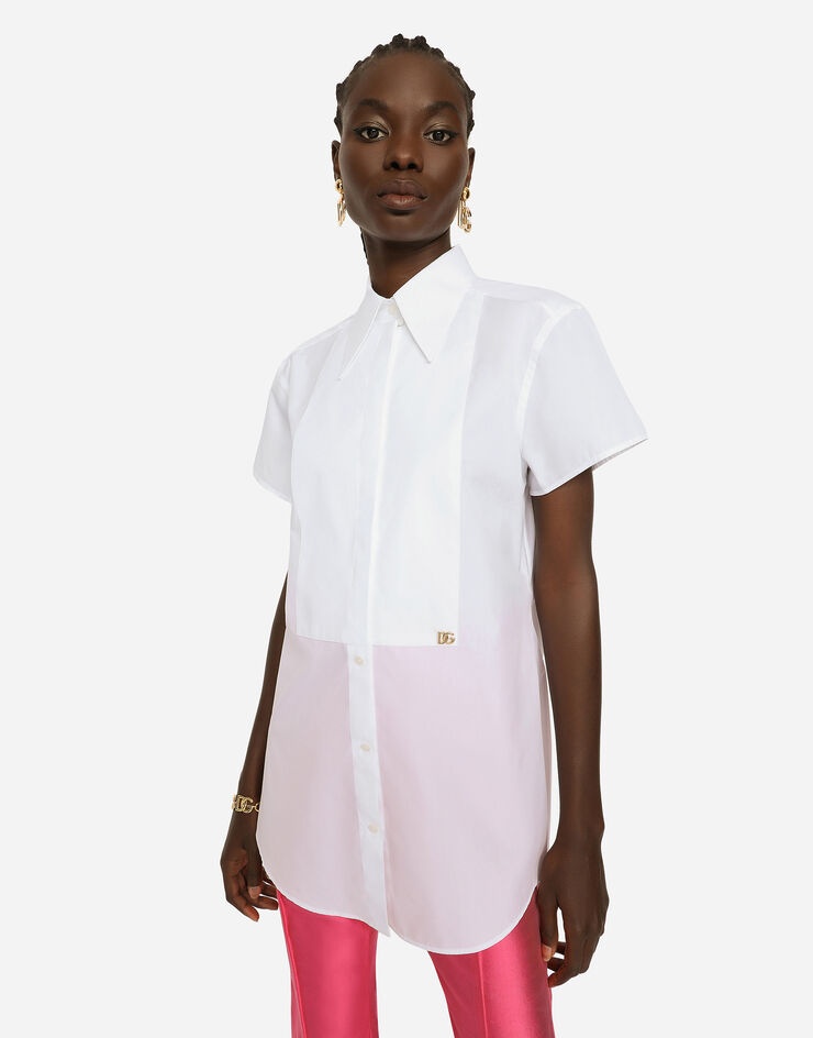 Poplin shirt with shirt front and DG logo - 4