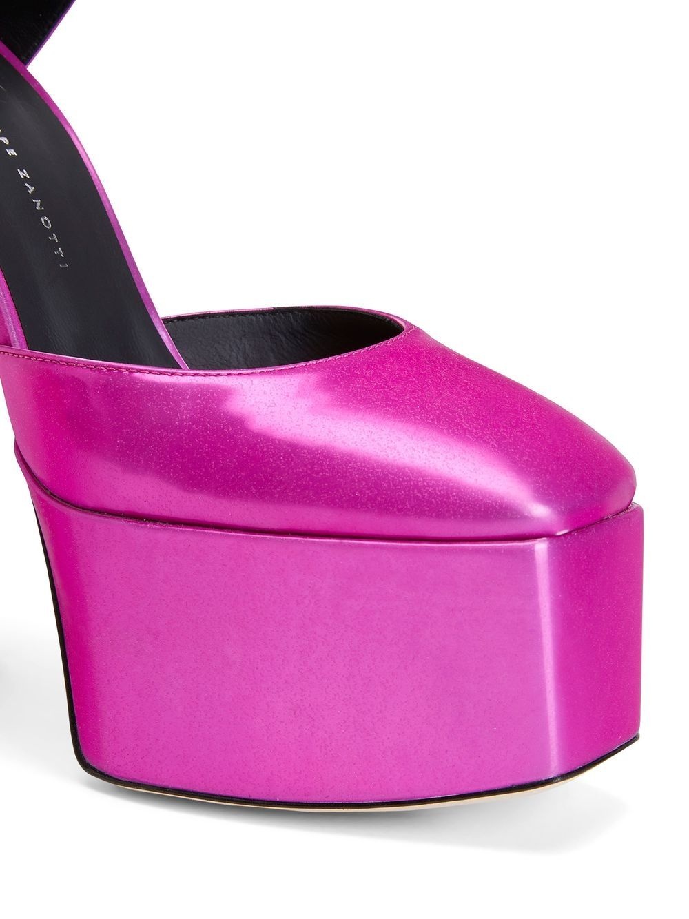 metallic-effect block-heel pumps - 4