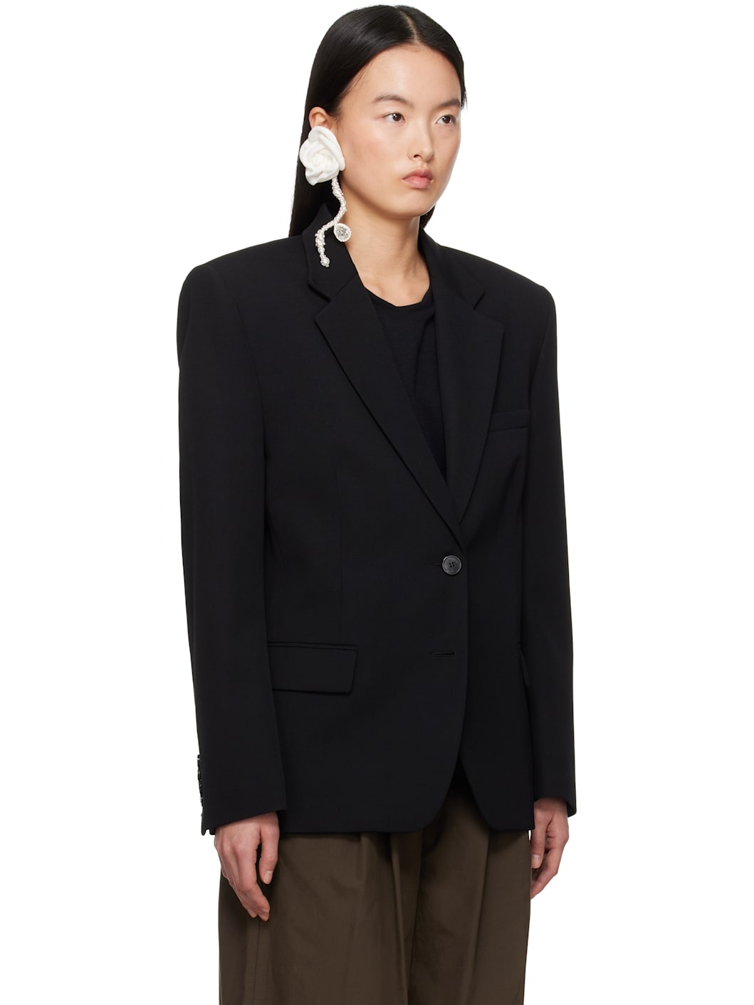 Black Boxy Oversized Blazer - 2