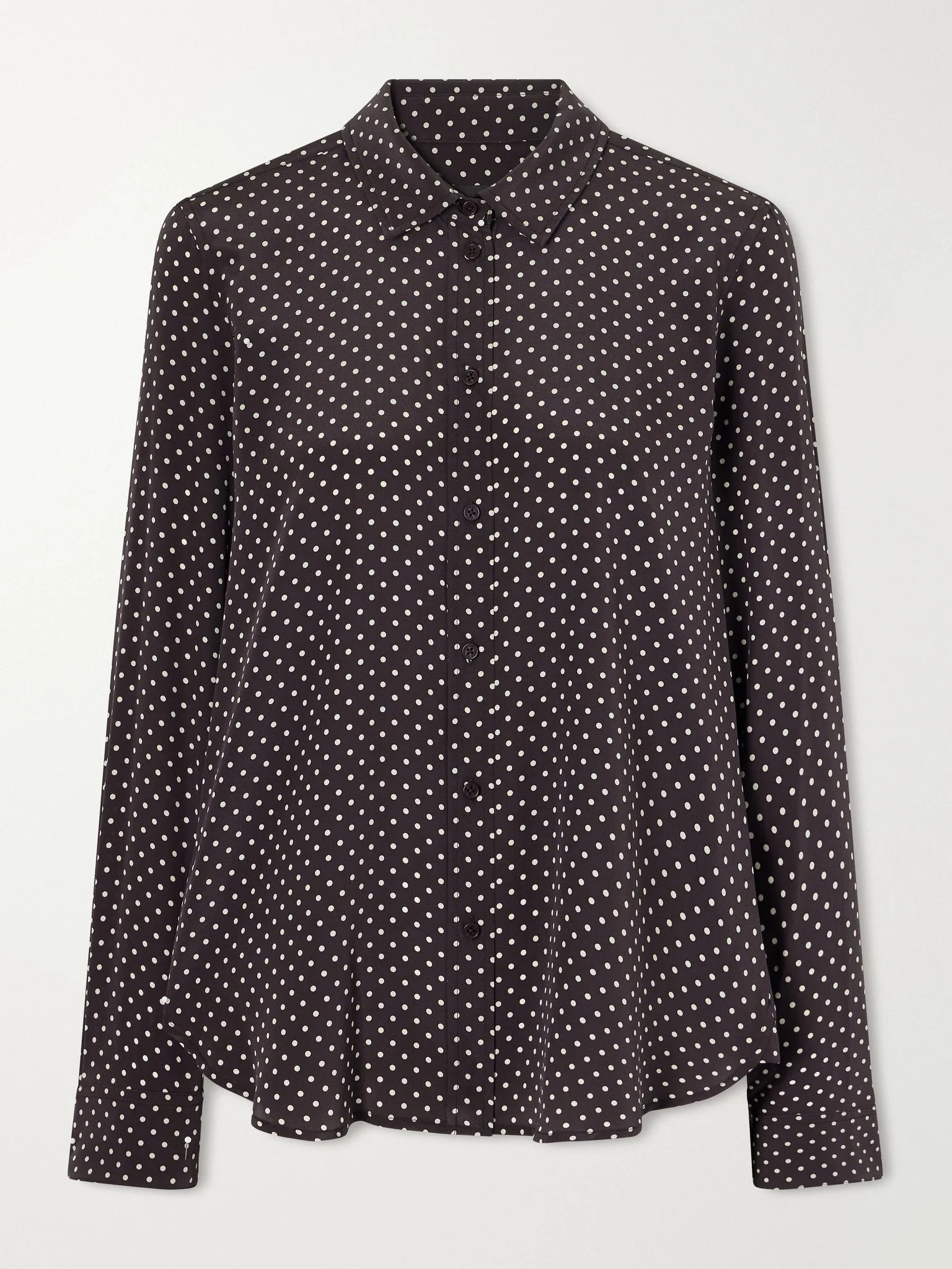 Gaia polk-dot silk-crepe de chine shirt Brown - 1