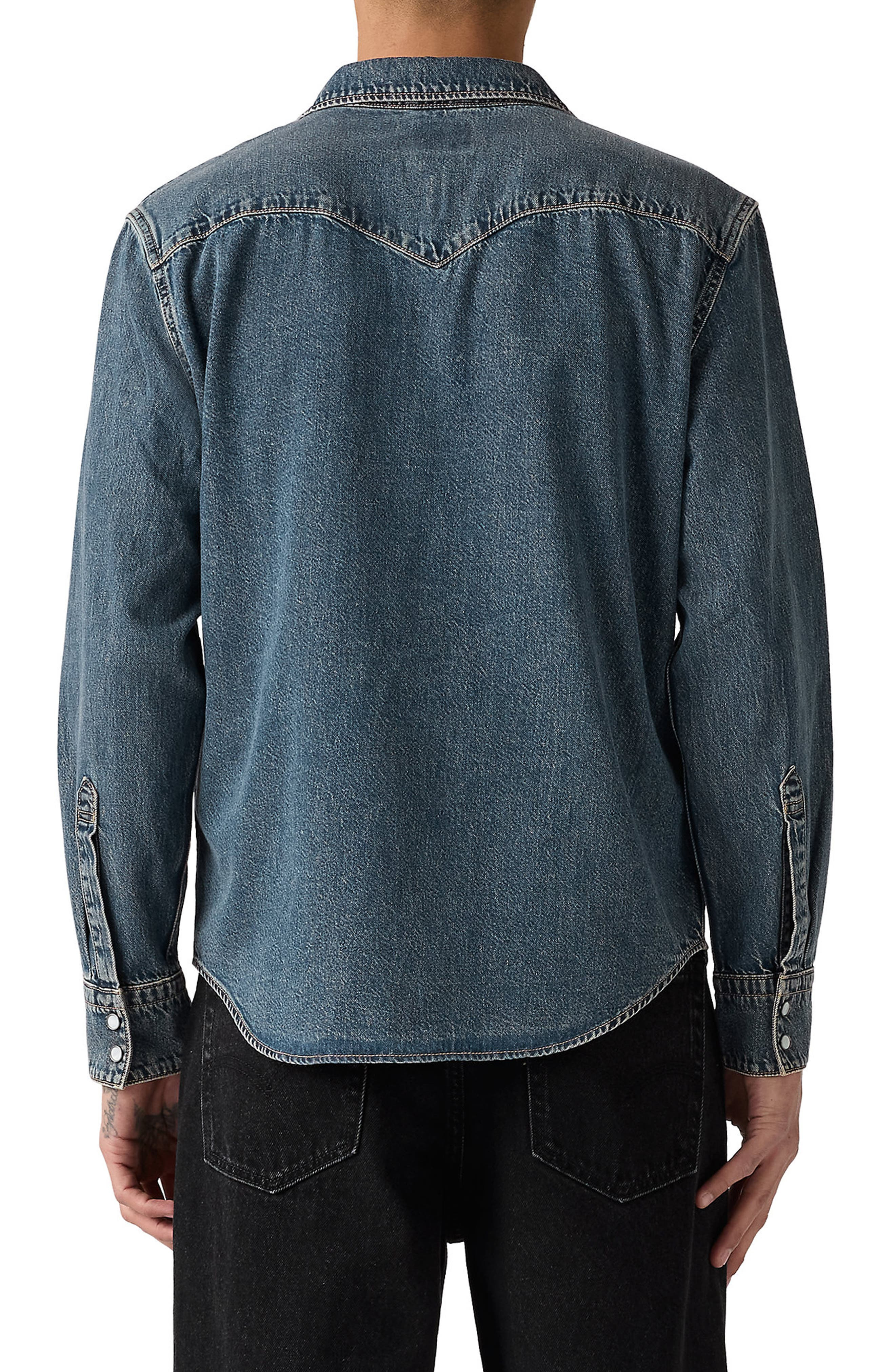 levi's Barstow Snap-Up Weatern Shirt in Freeport Brown Weft at Nordstrom - 2
