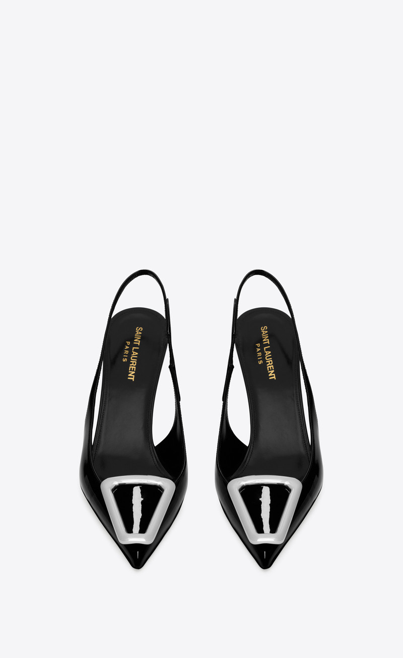 SAINT LAURENT avenue slingback pumps in patent leather outlook