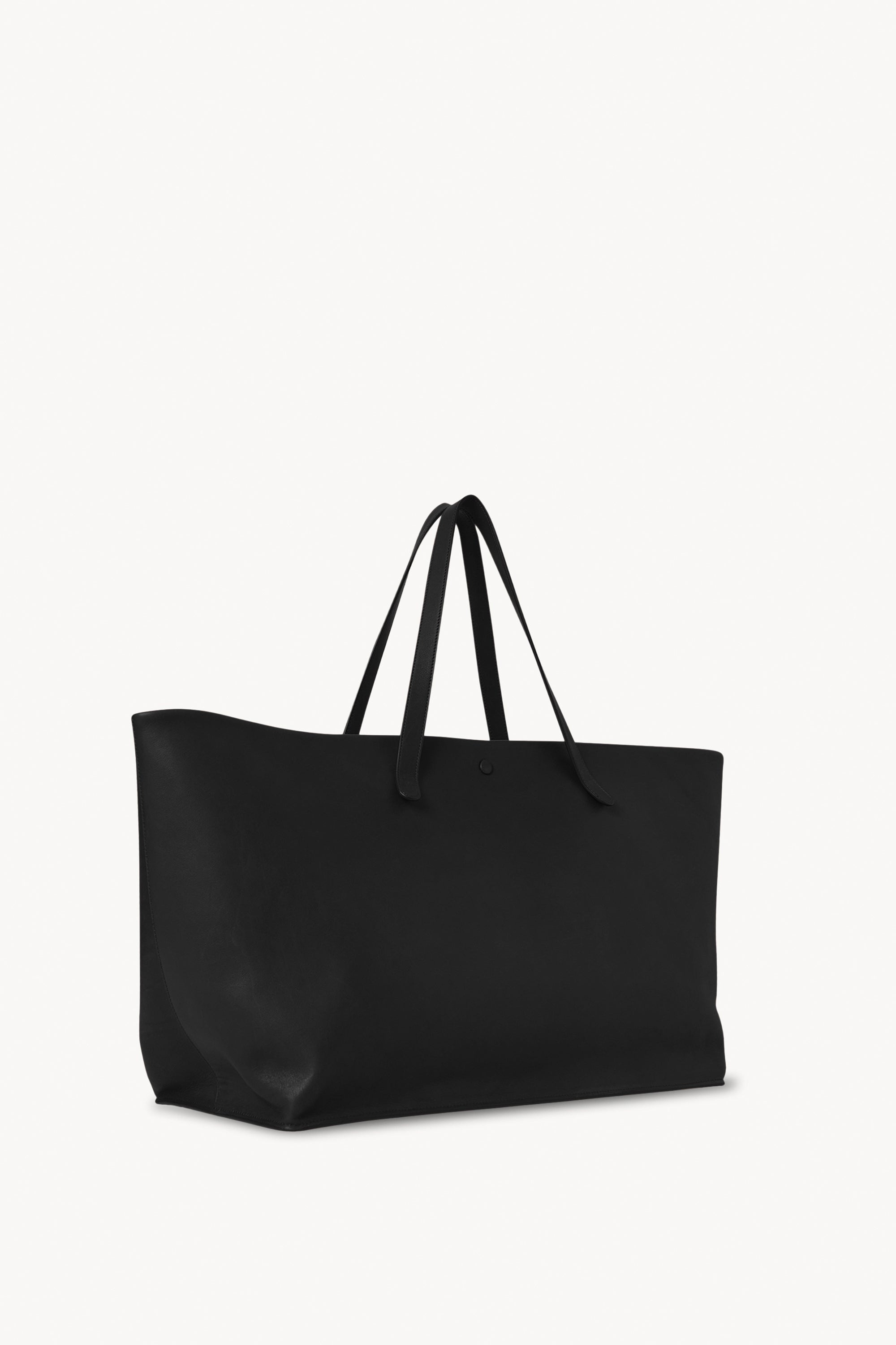 the row idaho XL ブラック The Row | Idaho XL Leather-Trimmed Cotton-Twill Tote in