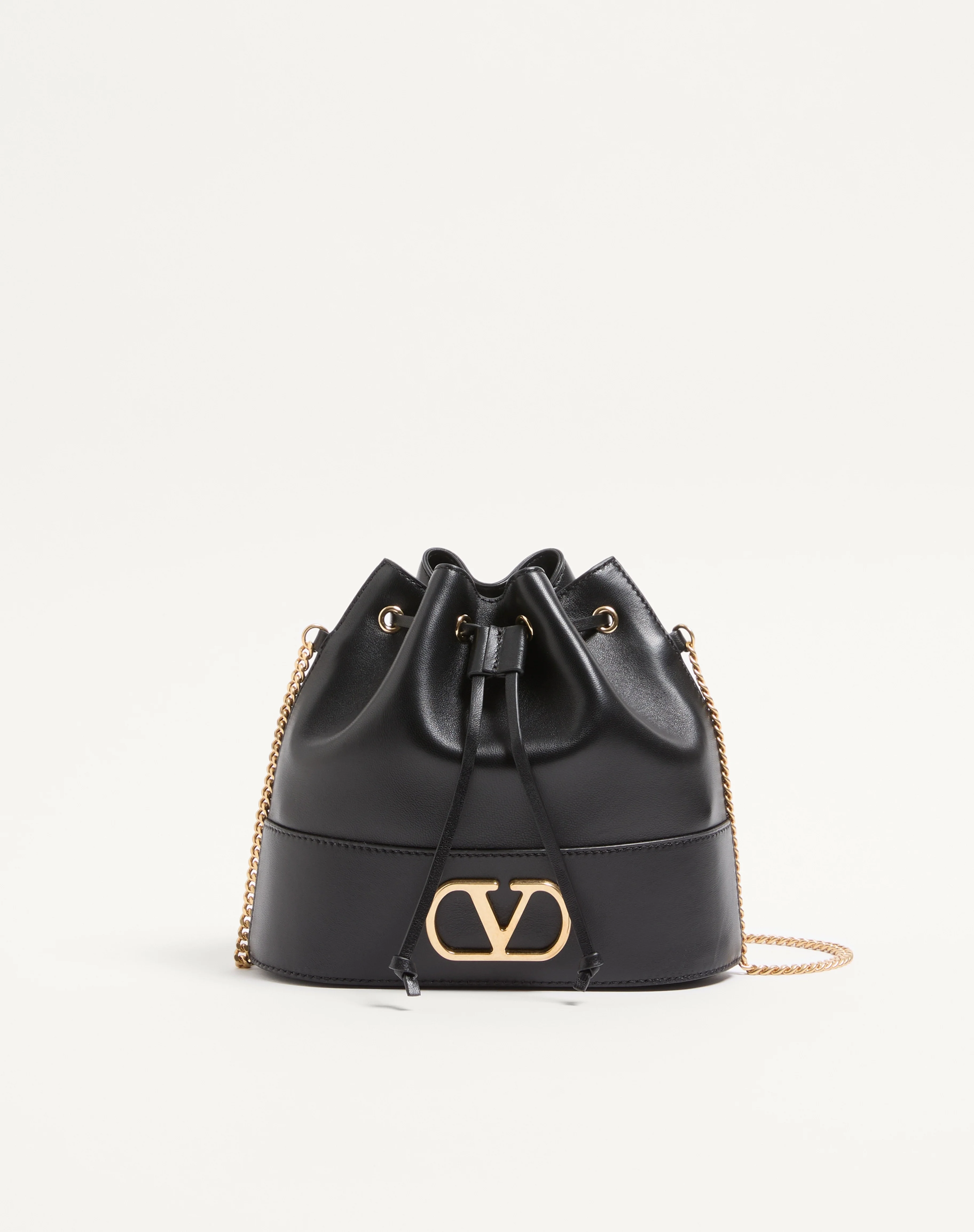 MINI VLOGO SIGNATURE BUCKET BAG IN NAPPA LEATHER - 1