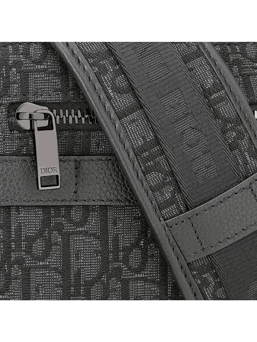 Safari Messenger Bag in Black Dior Oblique Jacquard - 3