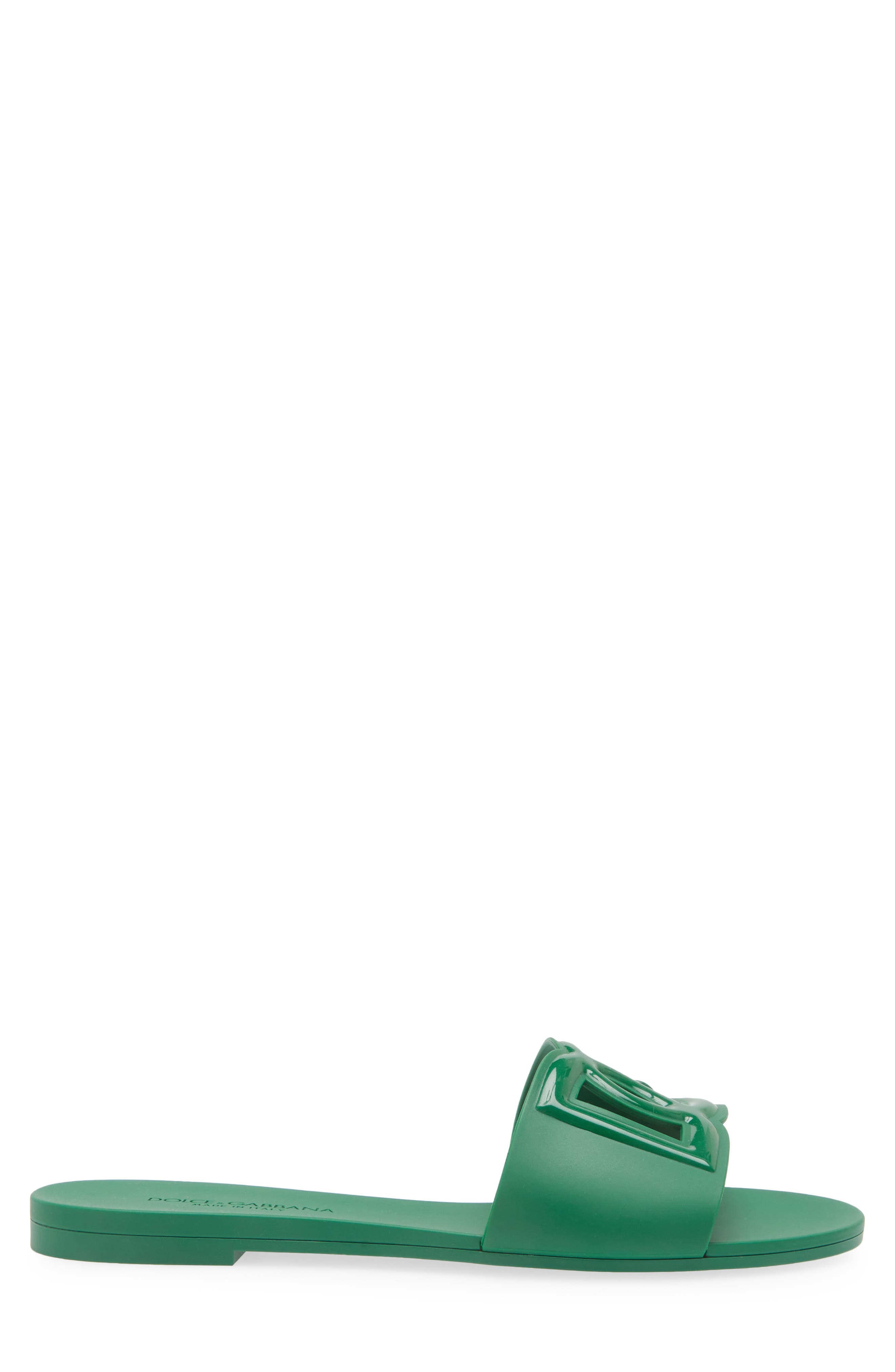 Dolce&Gabbana Bianca Interlock Slide Sandal in Green at Nordstrom - 3