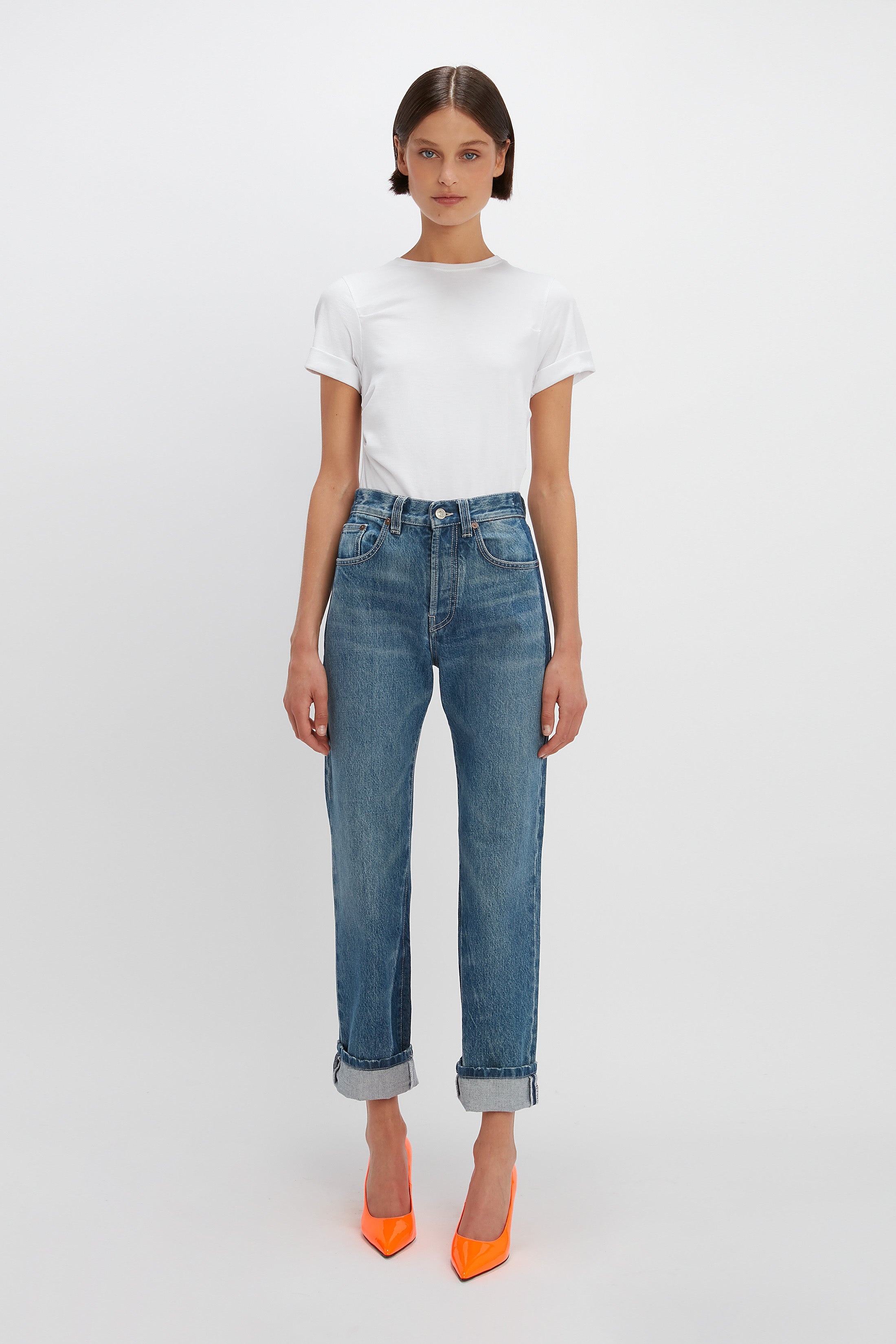 Victoria Mid-Rise Jean in Shadow Wash - 2