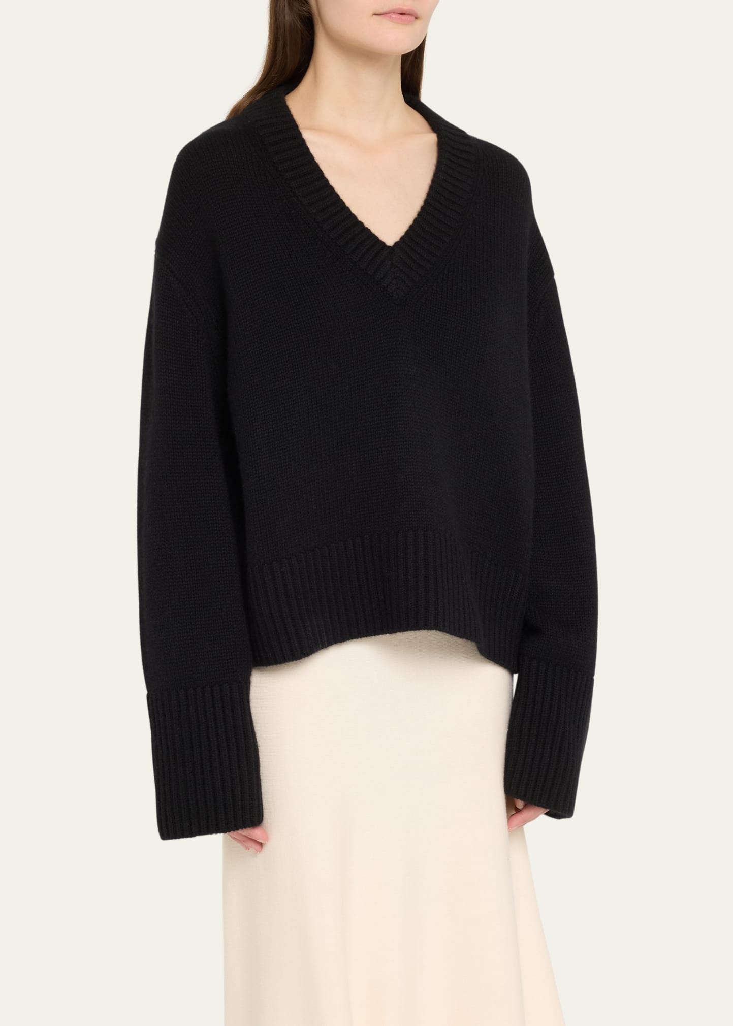 Aletta V-Neck Cashmere Knit Sweater - 4
