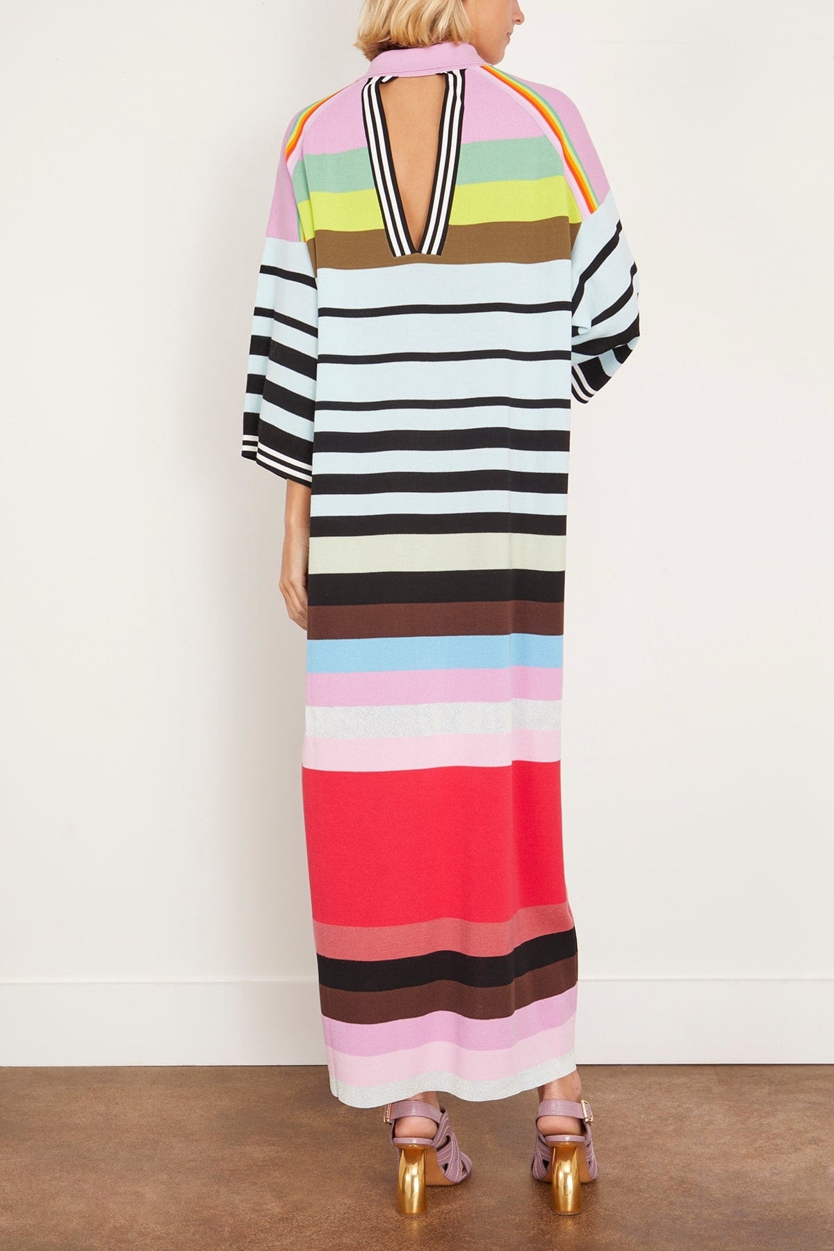 Oversized Convertible Polo Dress in Taro Multi - 4