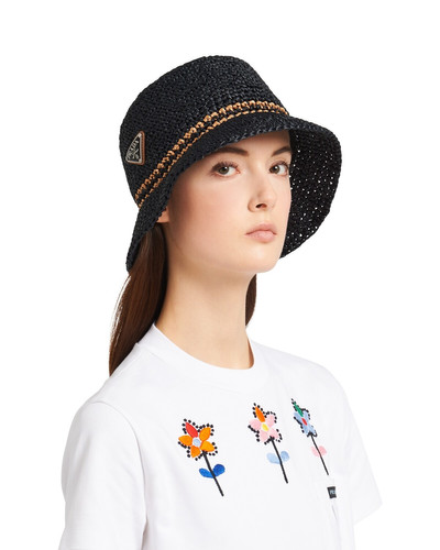 Prada Crocheted raffia hat outlook