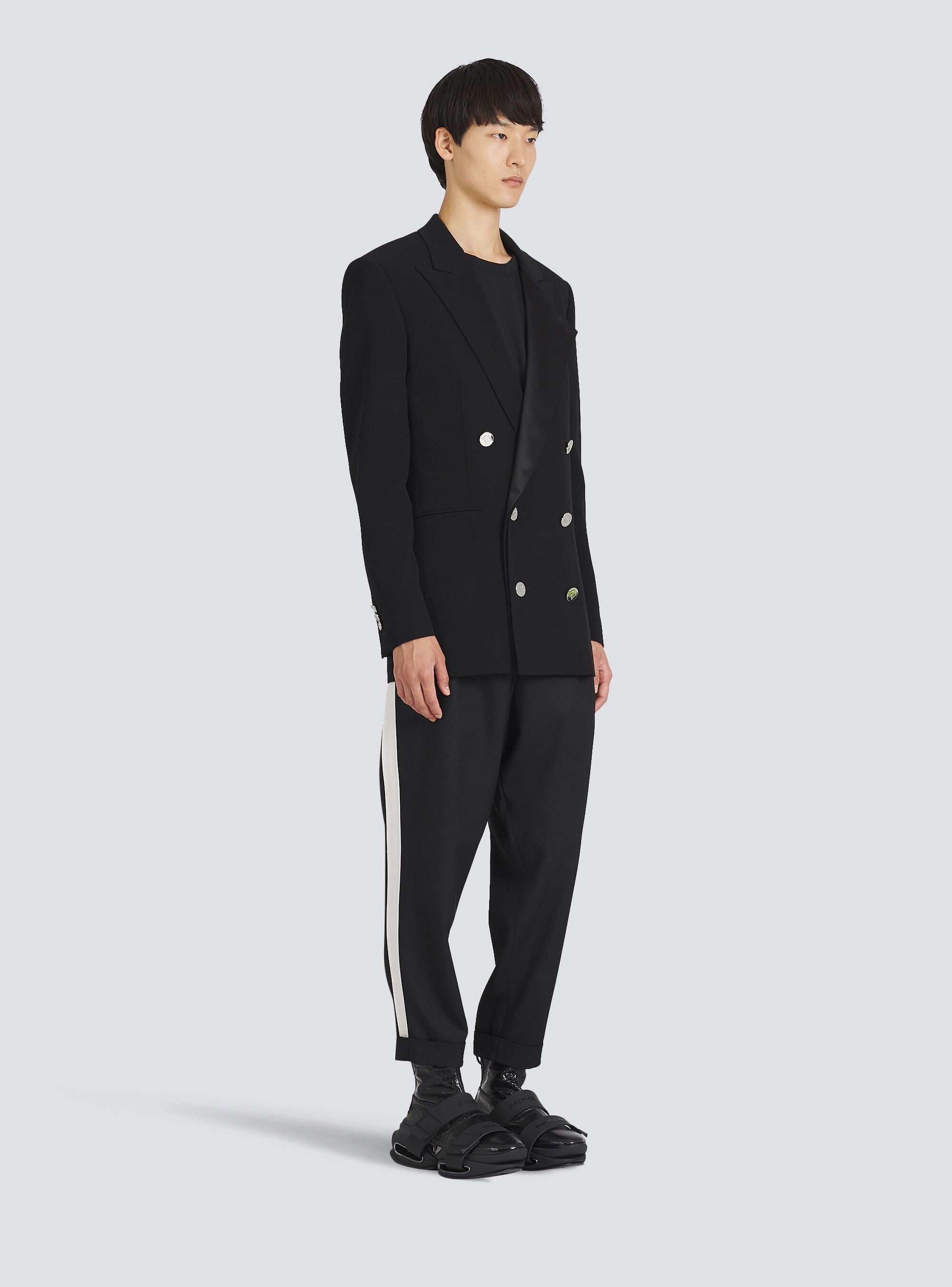 Eco-designed blazer with satin collar - 5