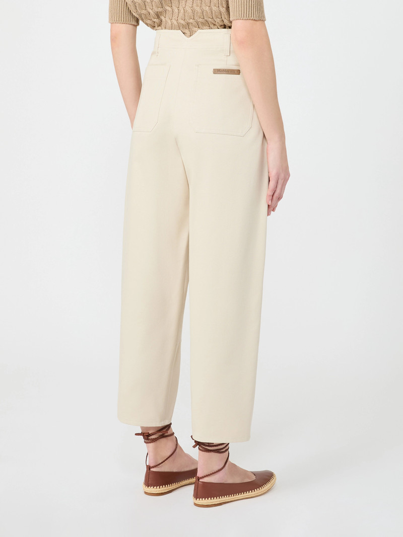 BAUTTA Cotton bull denim cargo trousers - BEIGE 4