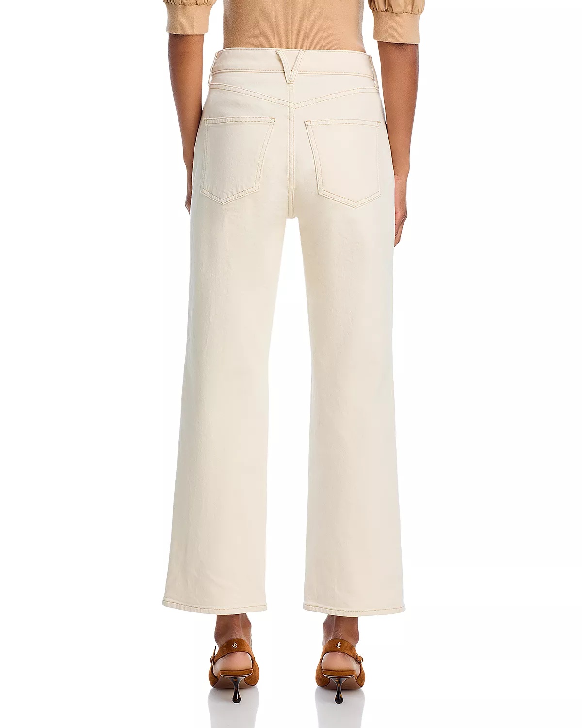 Dylan High Rise Straight Leg Ankle Jeans in Ecru - 3