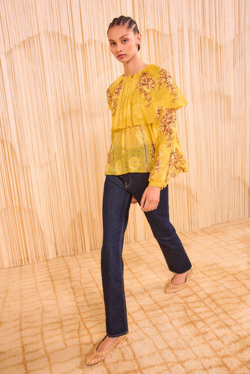 Elissa Cape Layer Long Sleeve Blouse 1
