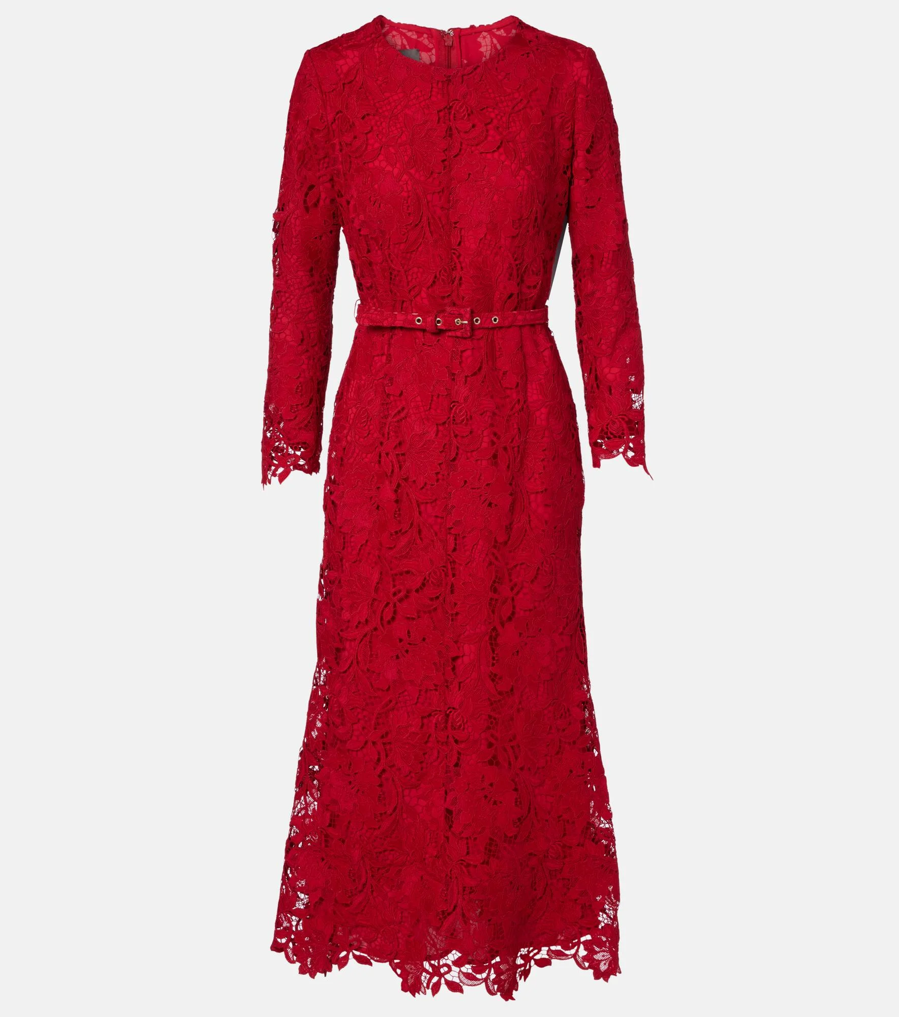 Belted lace midi dress - 1
