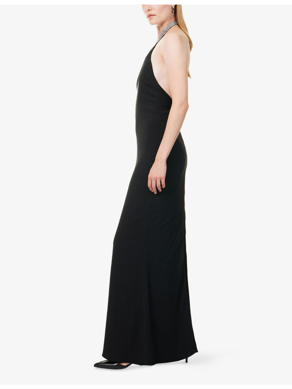 Acropoli Halterneck Stretch-Woven Maxi Dress - 3