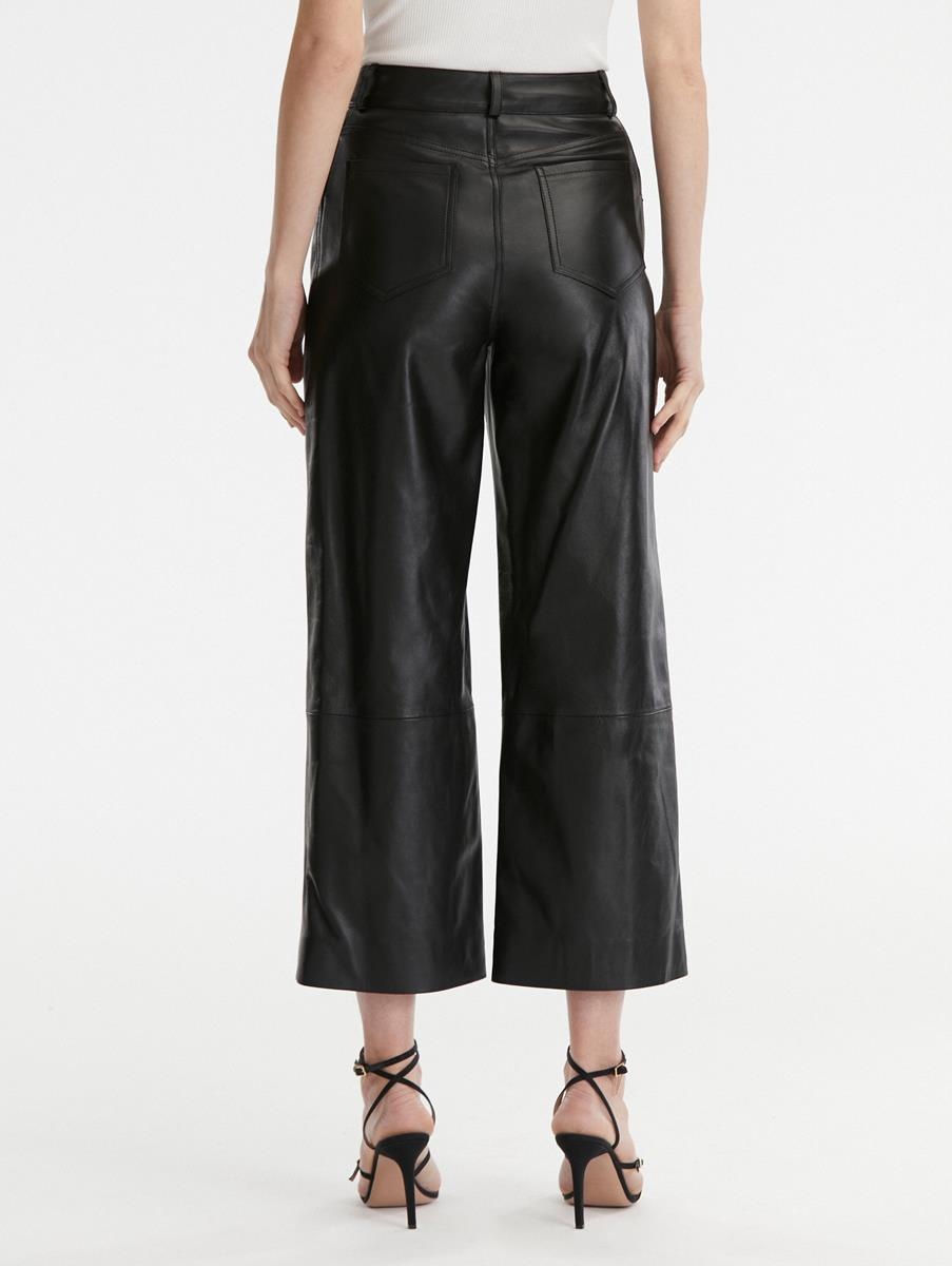 SEAM DETAIL LEATHER PANT - 3