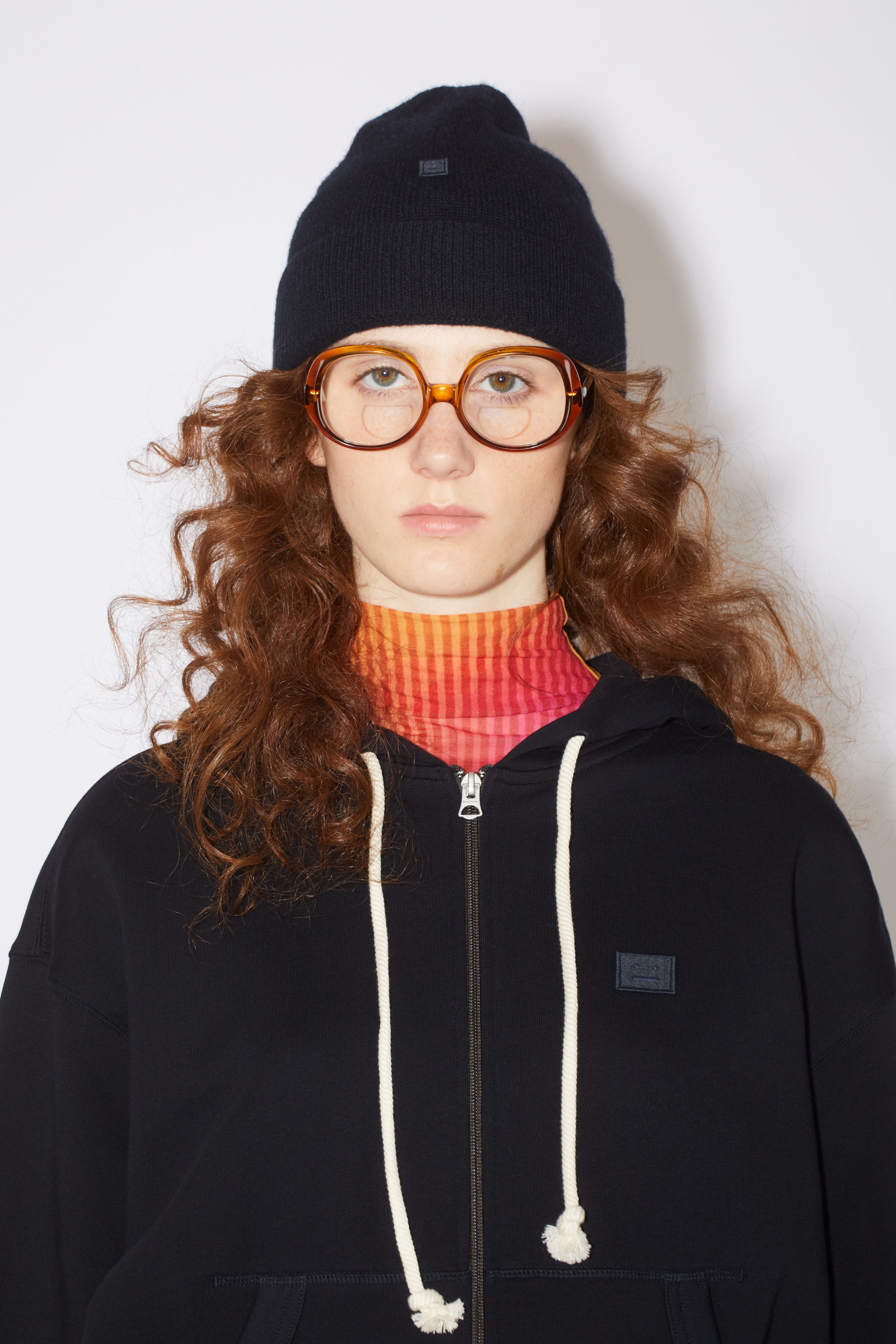 Hooded zippered sweatshirt - Black - 4