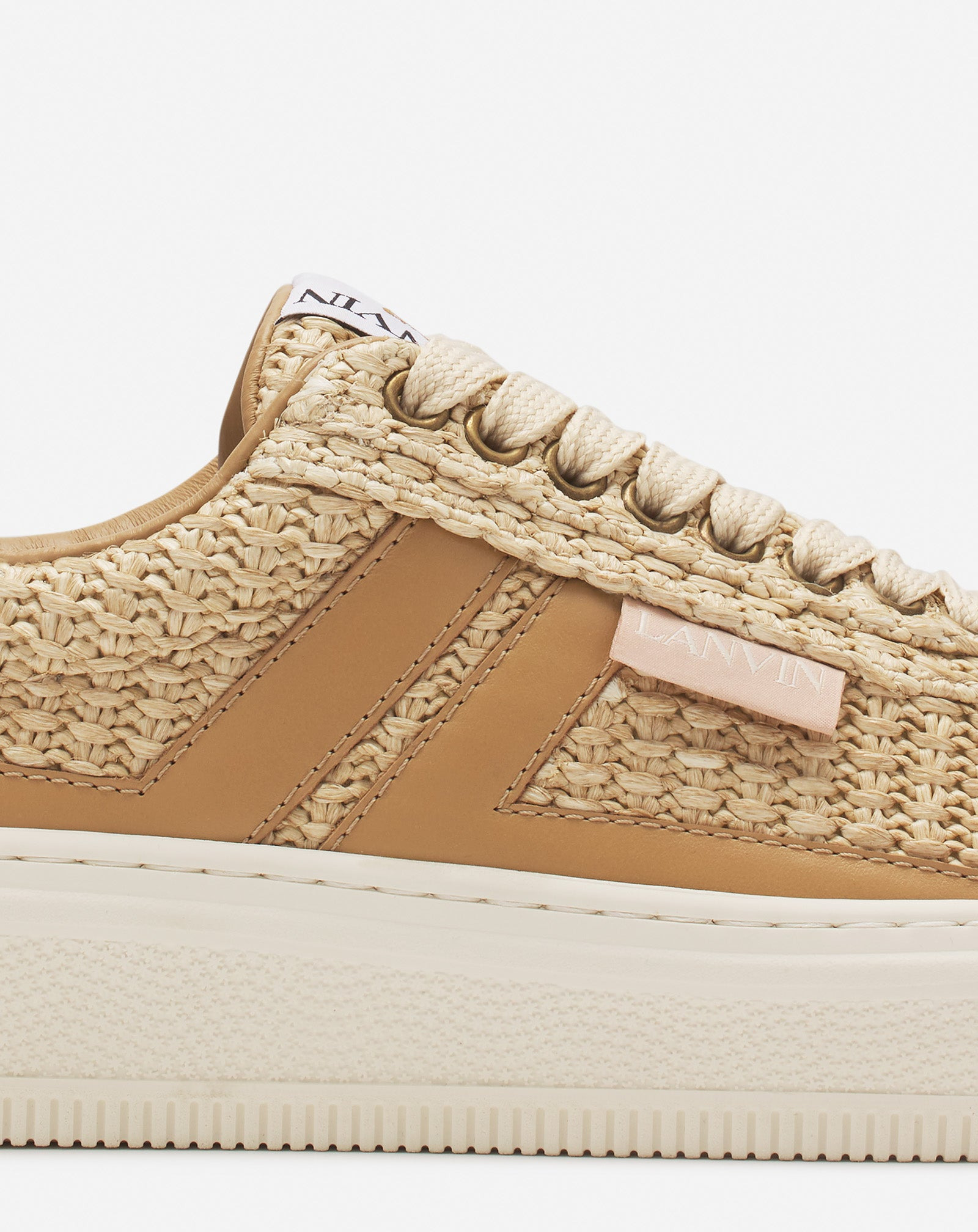LANVIN CASH RAFFIA SNEAKERS - 5