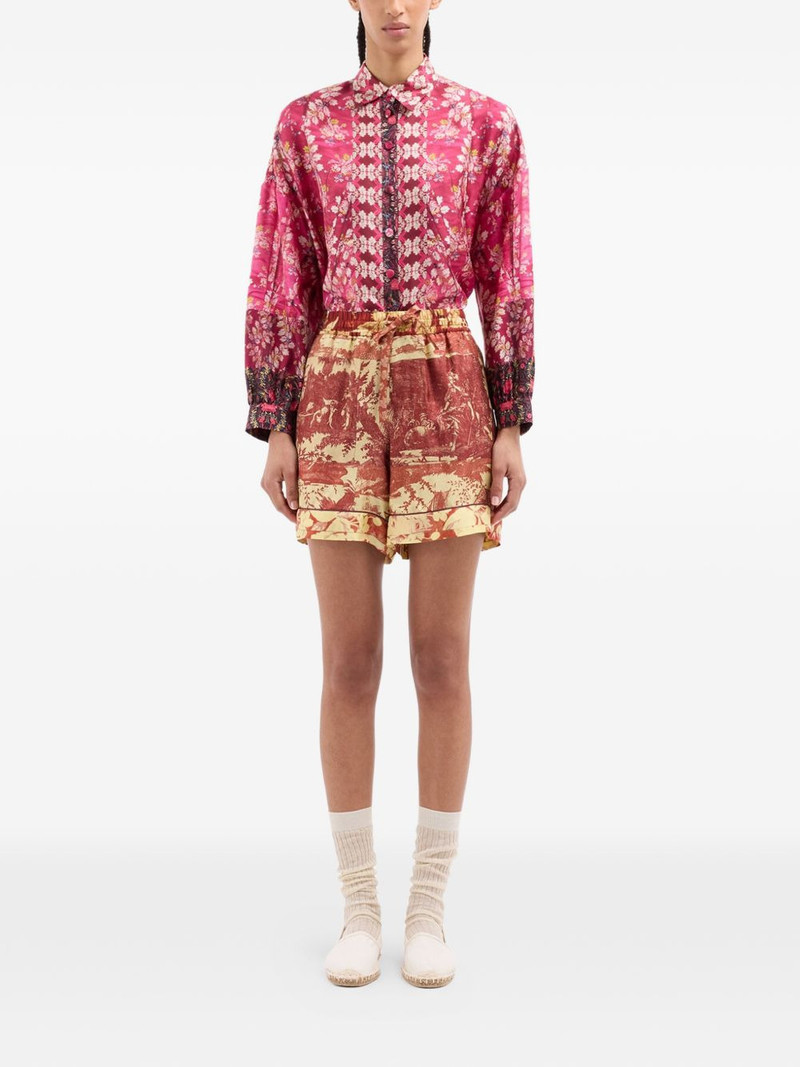 Aloe pastoral print elasticated shorts 3