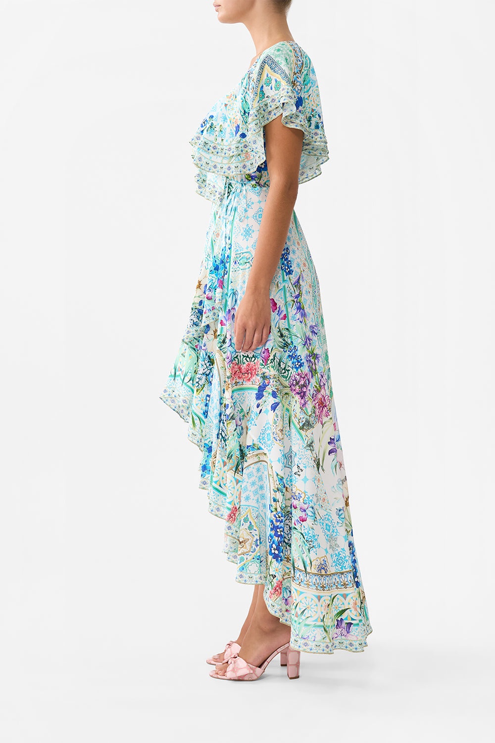 FRILL SLEEVE LONG DRESS - 4