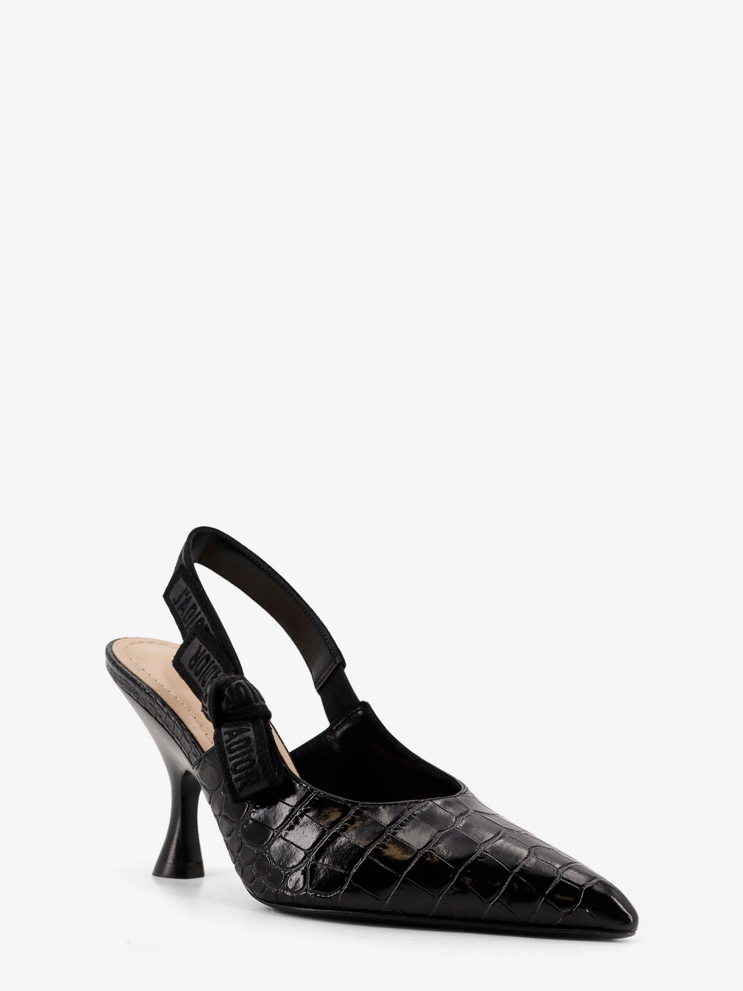 Dior J'Adior Leather Slingback Pumps With Croco Effect - 2