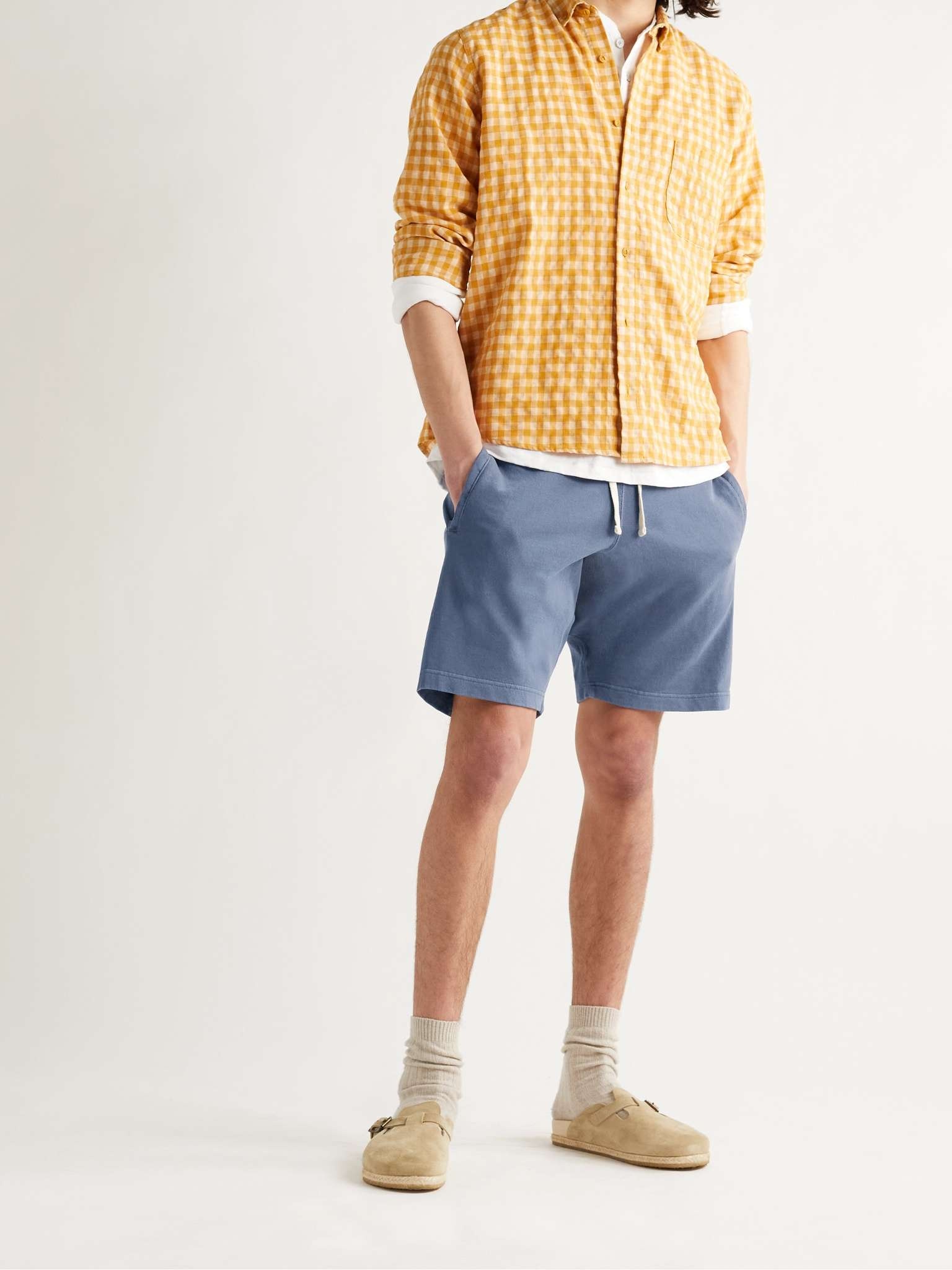 Pigment-Dyed Loopback Cotton-Jersey Drawstring Shorts - 2