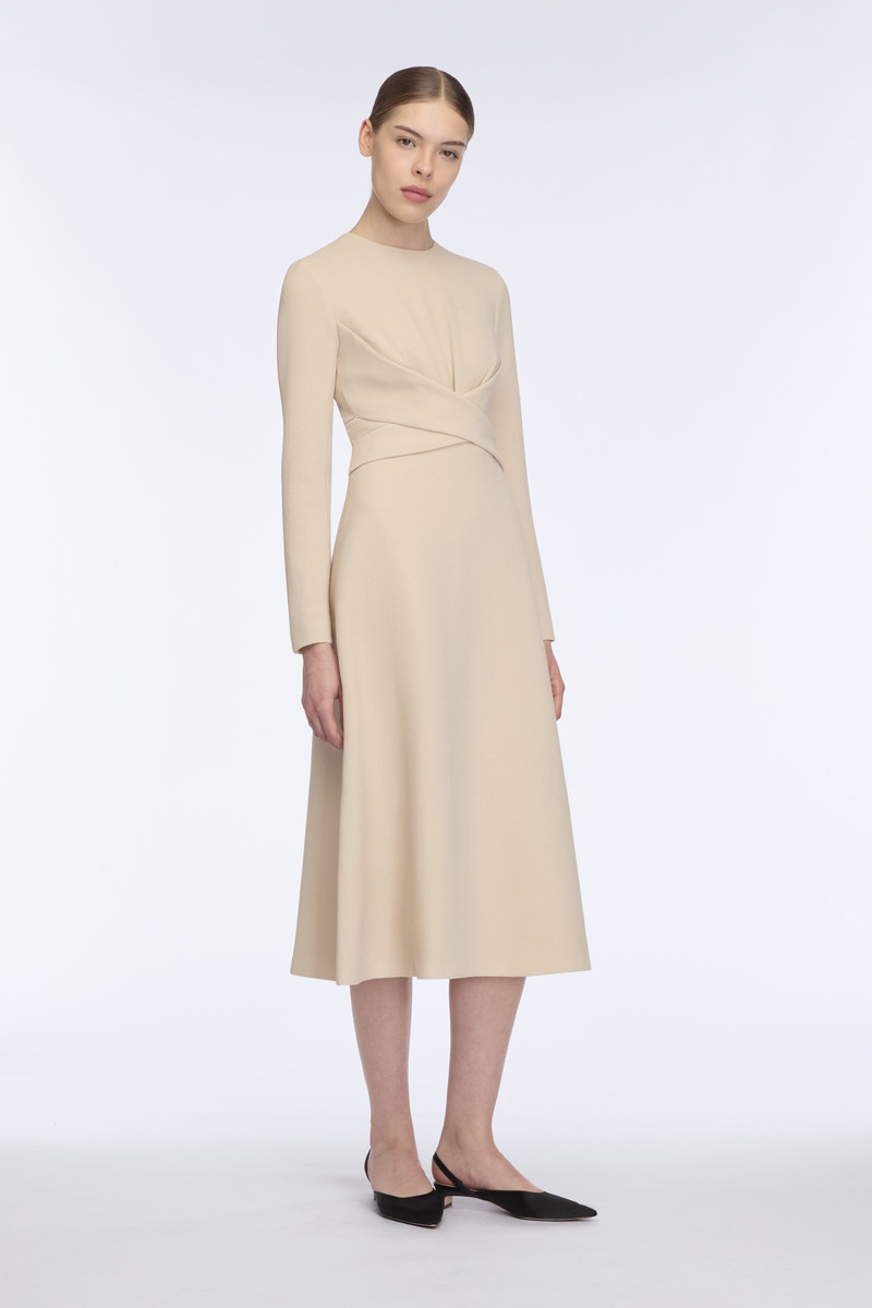 EMILIA WICKSTEAD Elta Dress In Bone Single Wool Crepe outlook