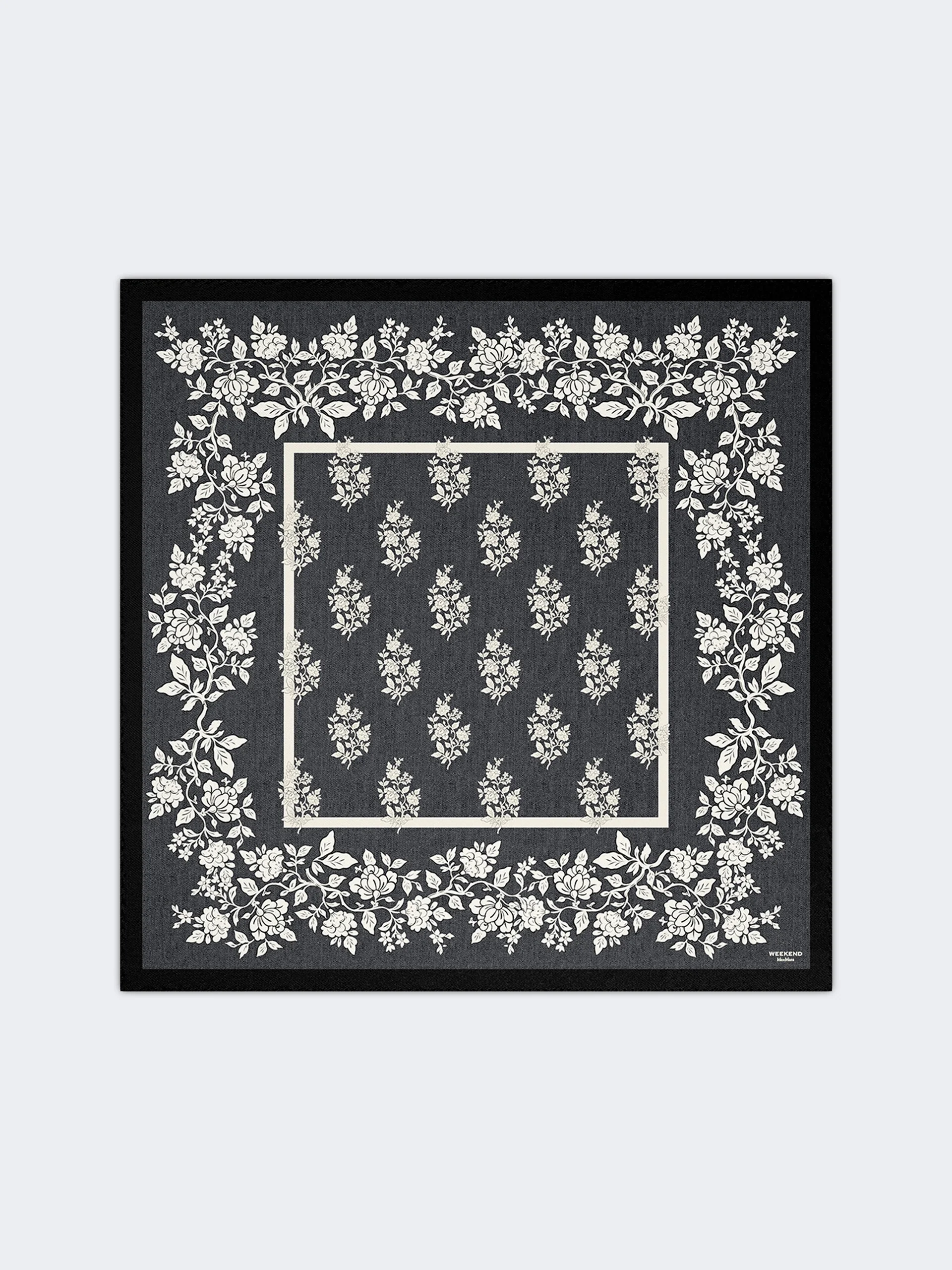 SIAM Printed silk twill scarf - MIDNIGHTBLUE - 1