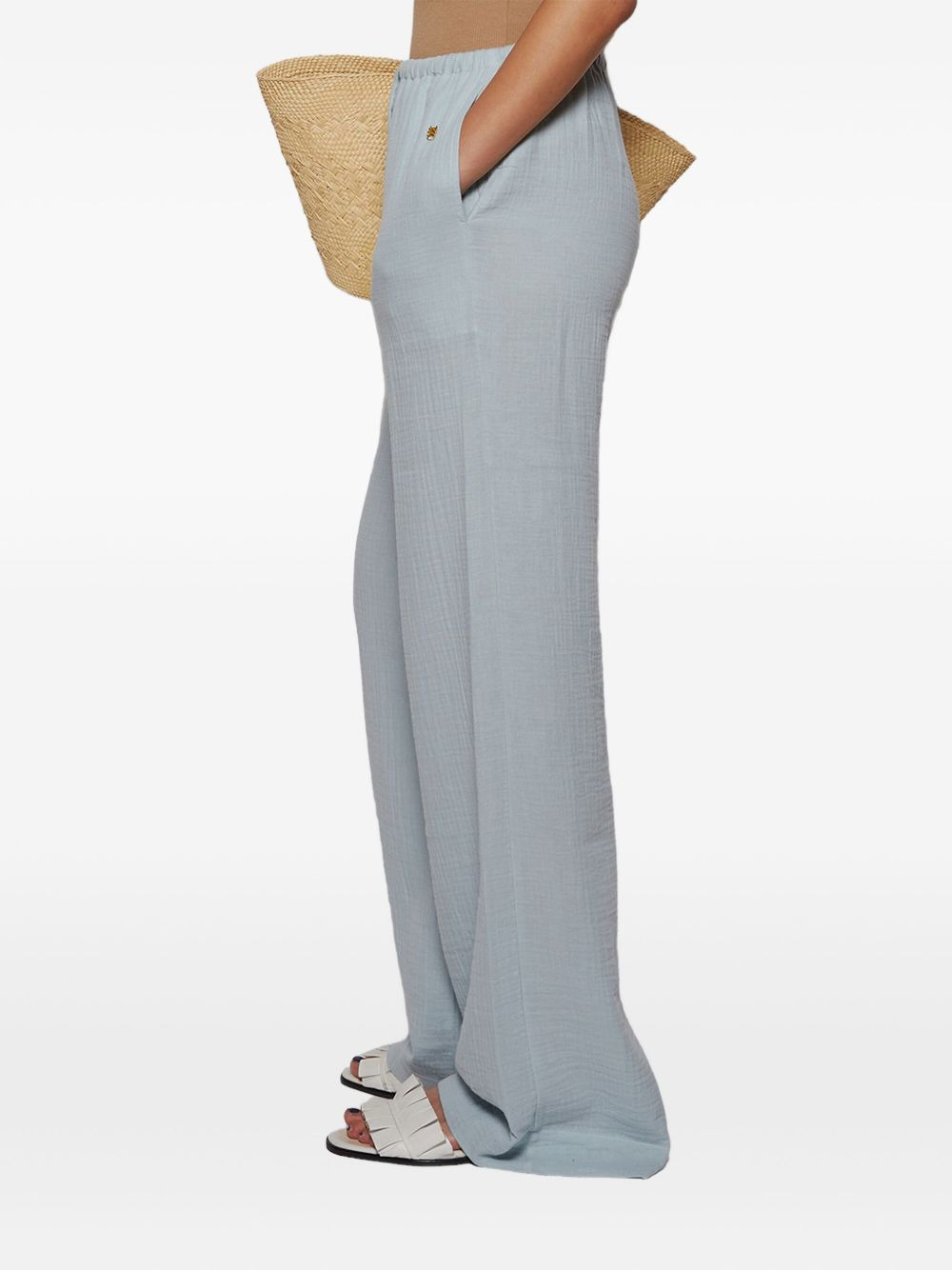 drawstring wide-leg trousers - 4