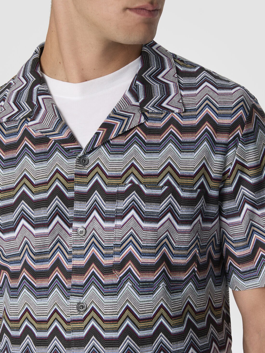 Bowling Shirt with Geometric Zigzag - 5