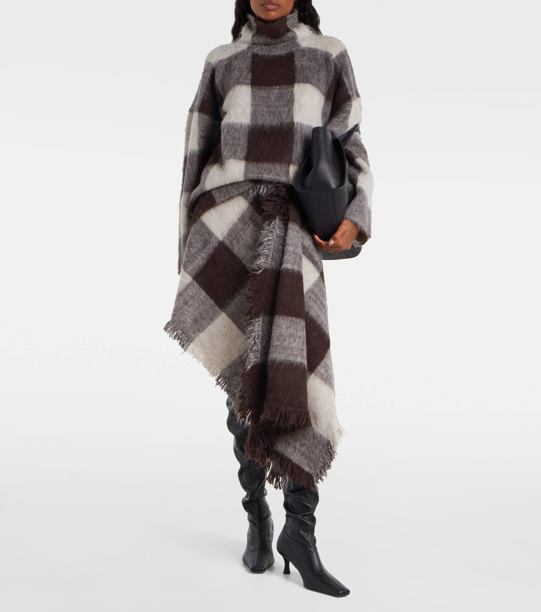 Kai checked alpaca and wool-blend miniskirt - 2