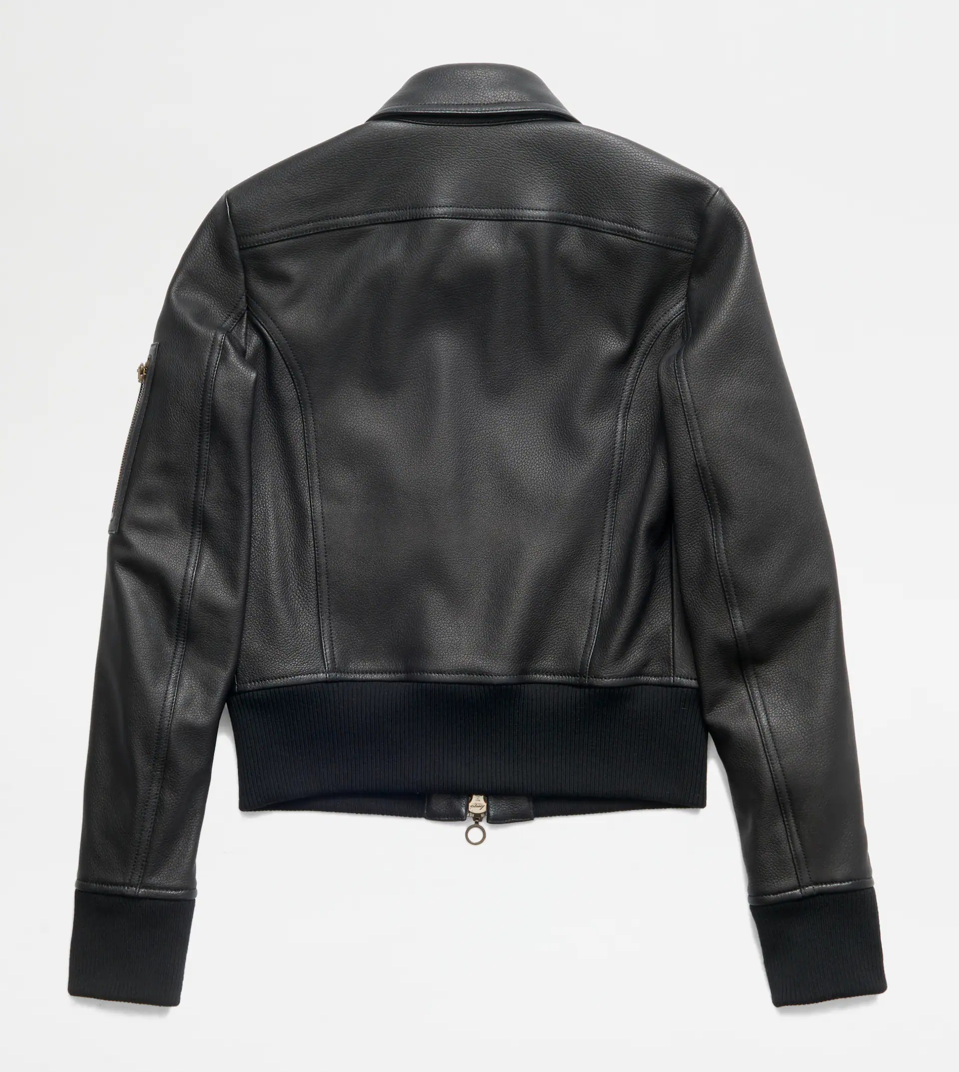 BOMBER JACKET IN LEATHER - BLACK - 7