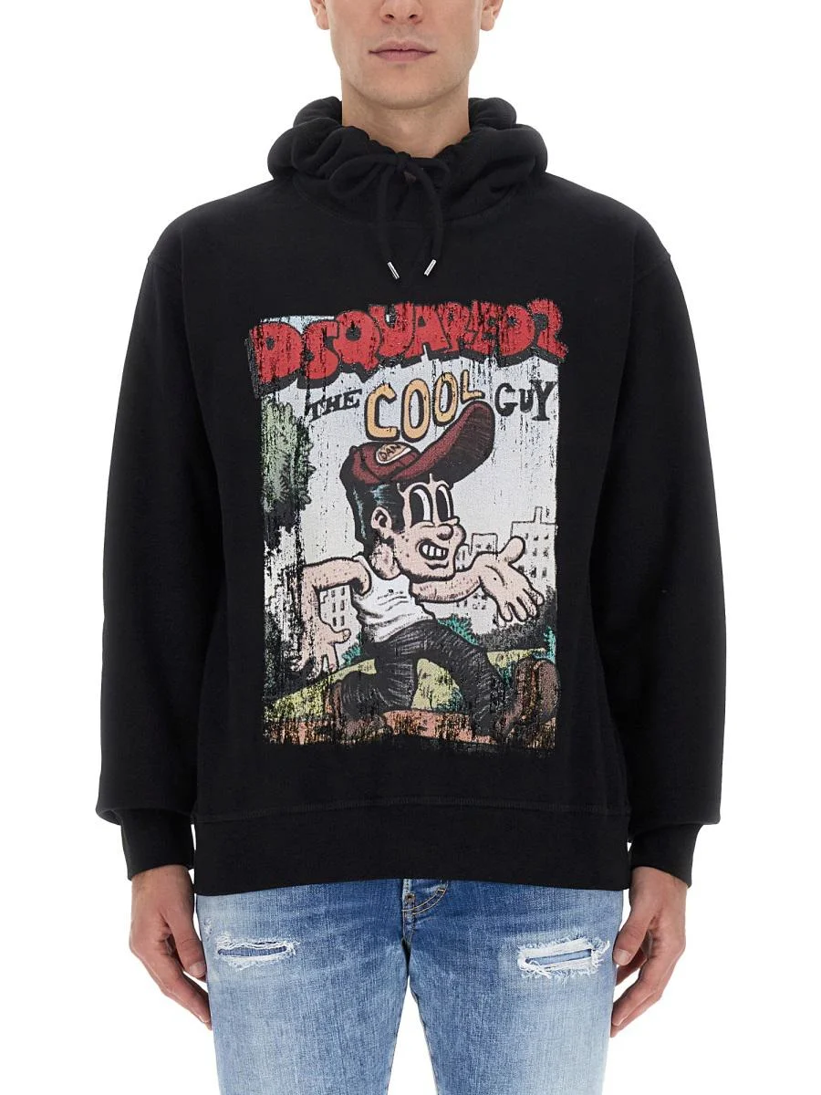 DSQUARED2 SWEATSHIRT WITH LOGO PRINT - 1