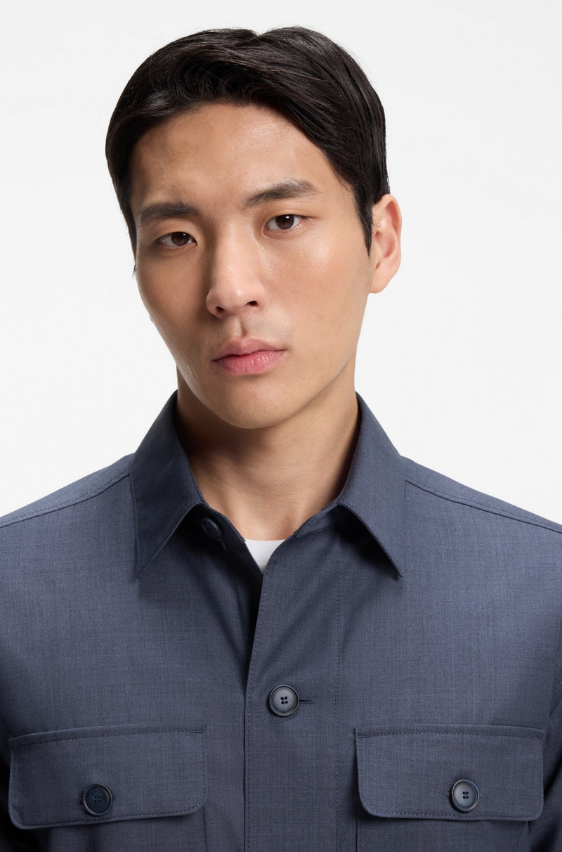 RELAXED-FIT OVERSHIRT IN WASHABLE VIRGIN WOOL 5