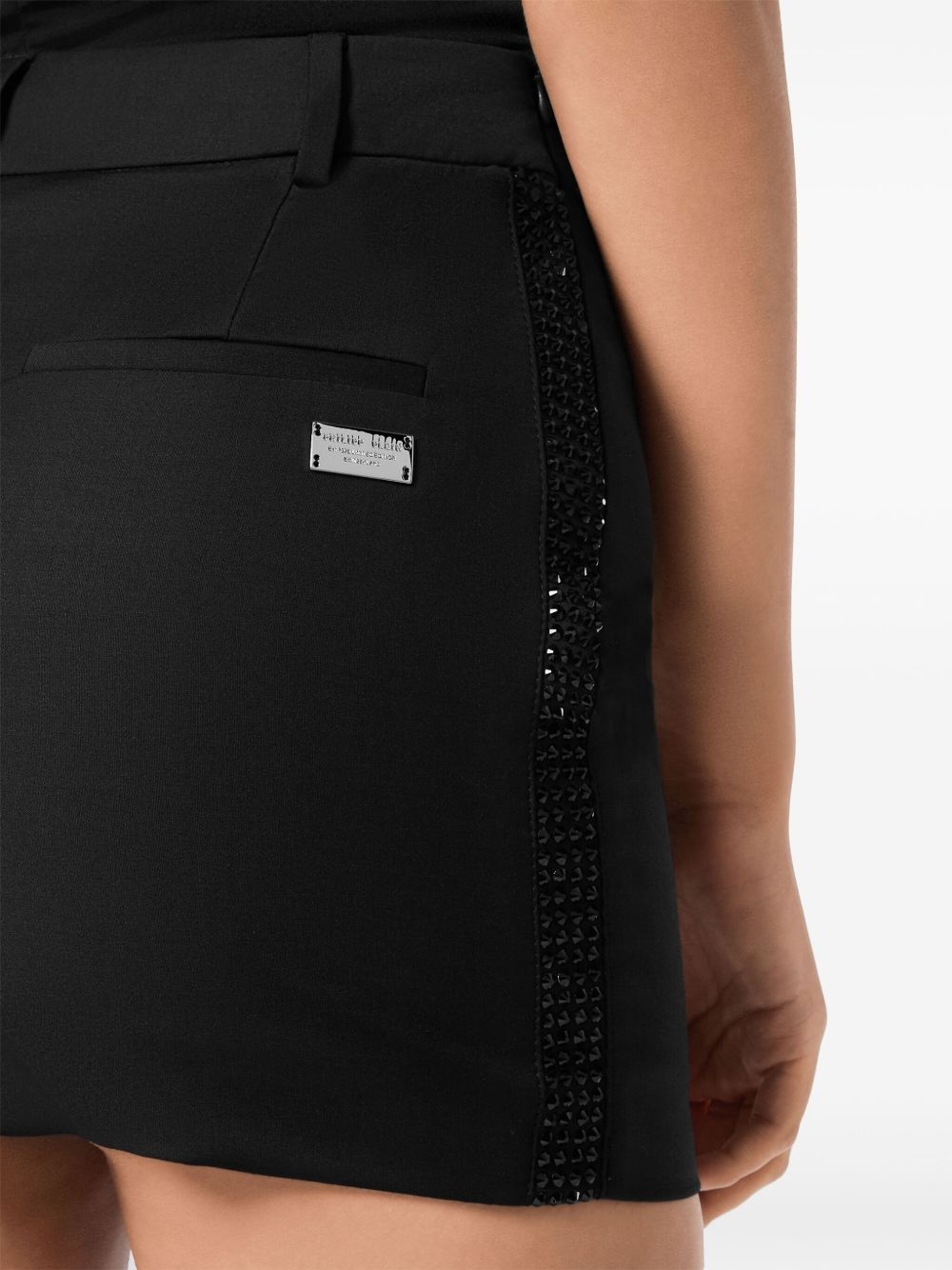 wool strass mini skirt - 5