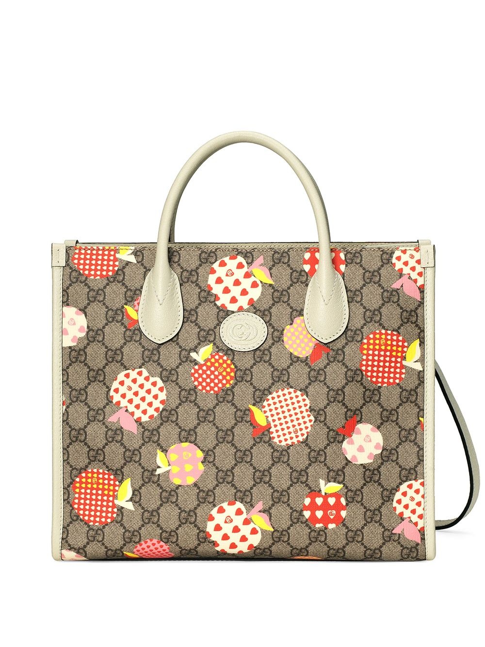 apple-print tote bag - 1