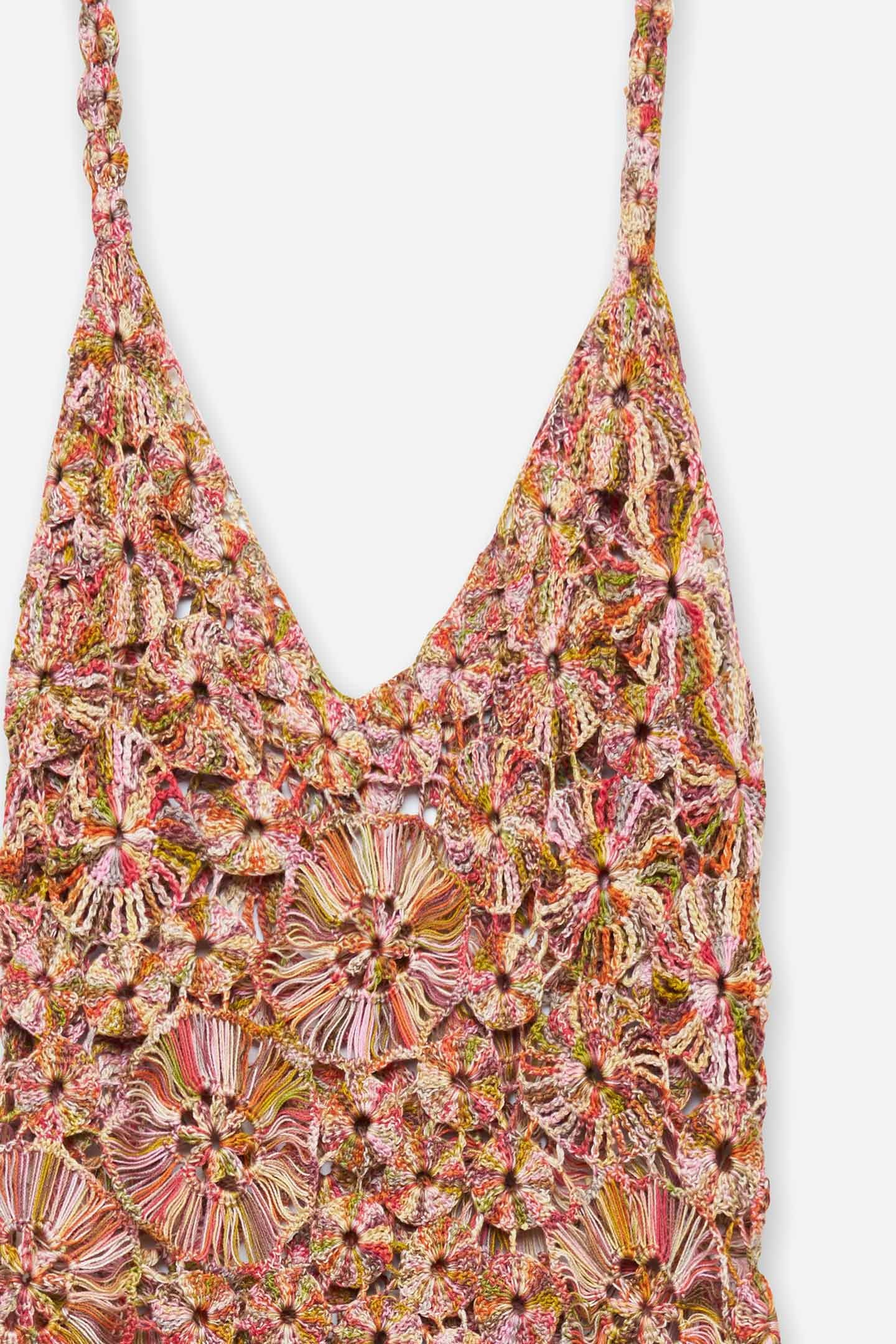 CROCHET FLORAL MINI DRESS - 5