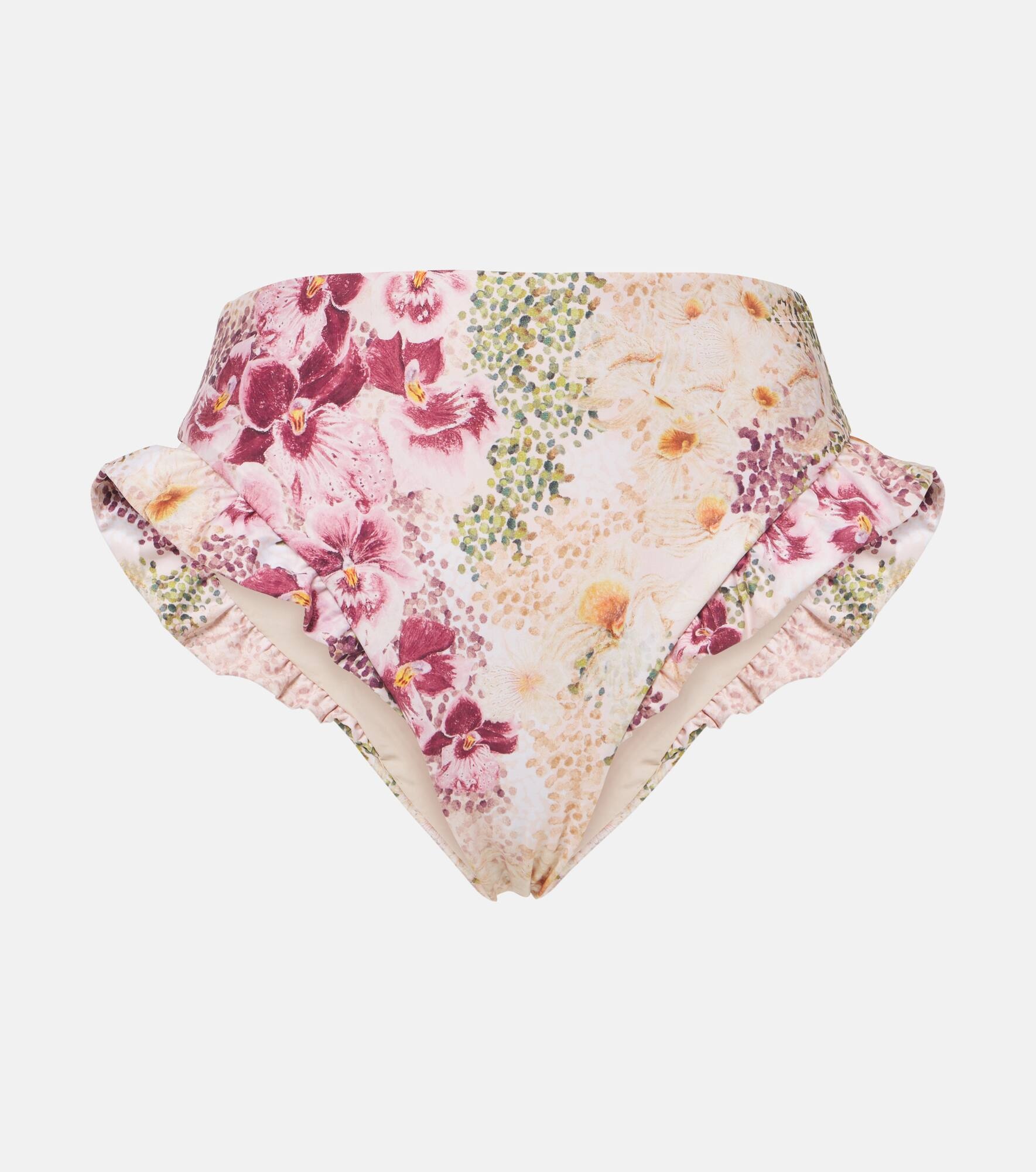 Jengibre ruffled floral high-rise bikini bottoms - 1