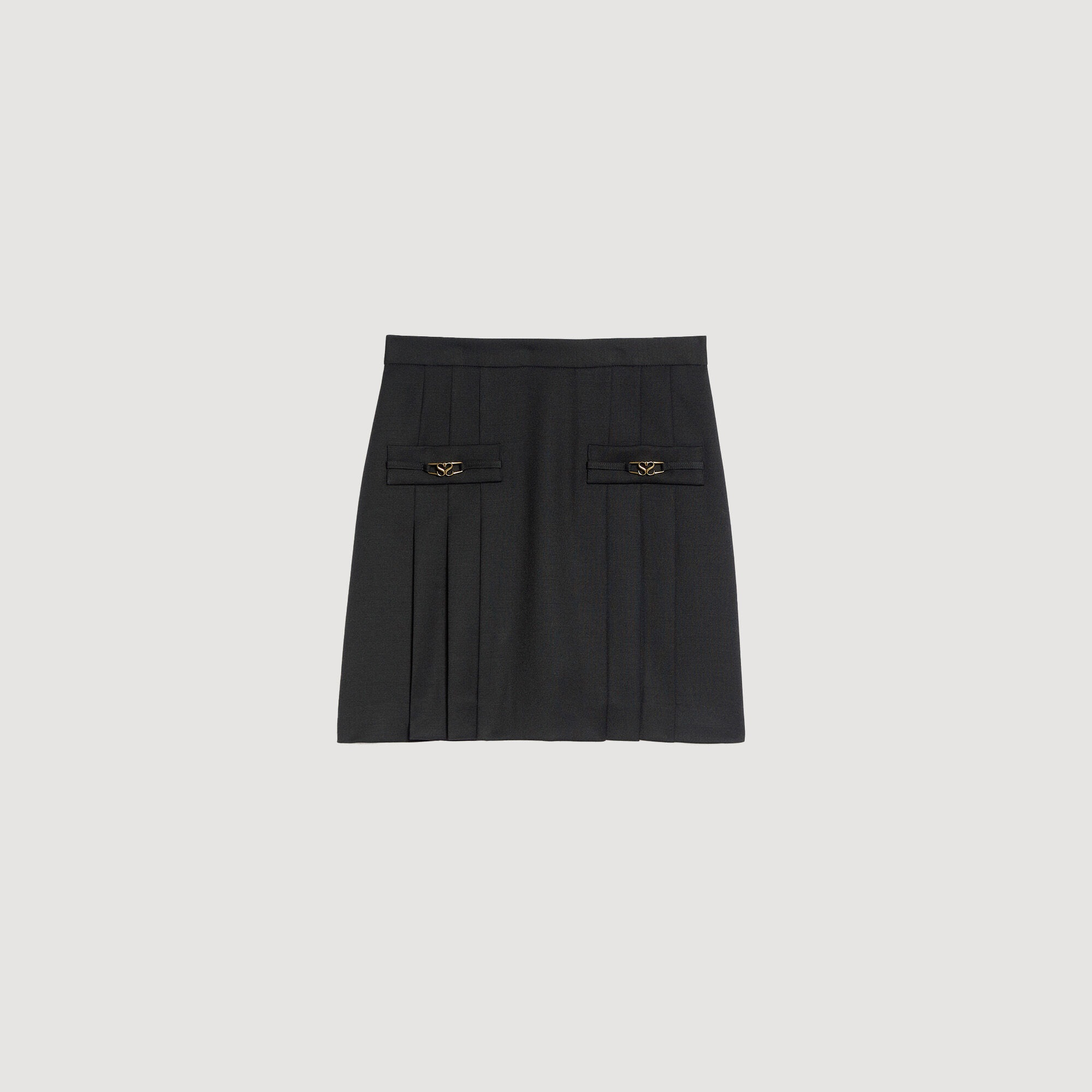 SHORT SKIRT WITH STITCHED PLEATS - 1