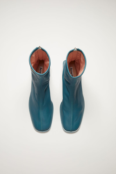 Acne Studios Branded leather boots teal blue/teal blue outlook
