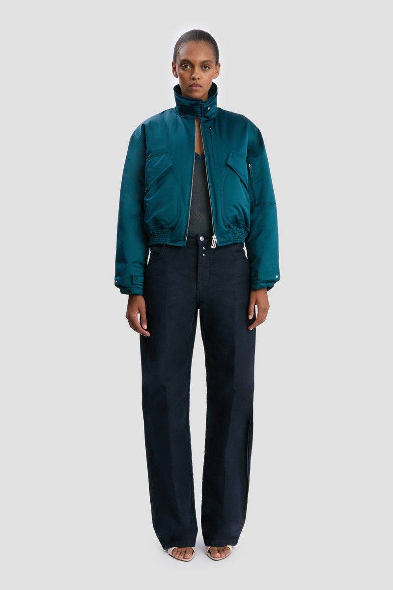 Victoria Beckham Padded Bomber Jacket In Dark Teal outlook