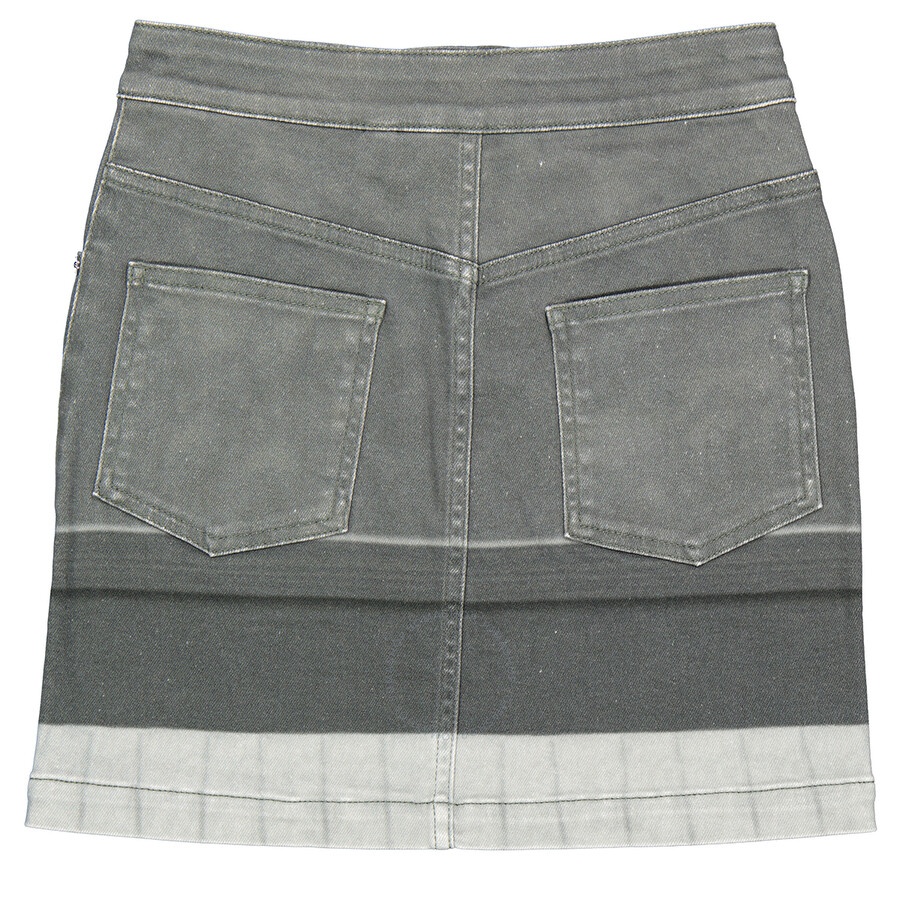 Burberry Grey Stretch Denim Victorian Portrait Print Mini Skirt - 2