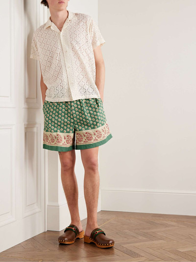 BODE Straight-Leg Pleated Printed Cotton Shorts outlook
