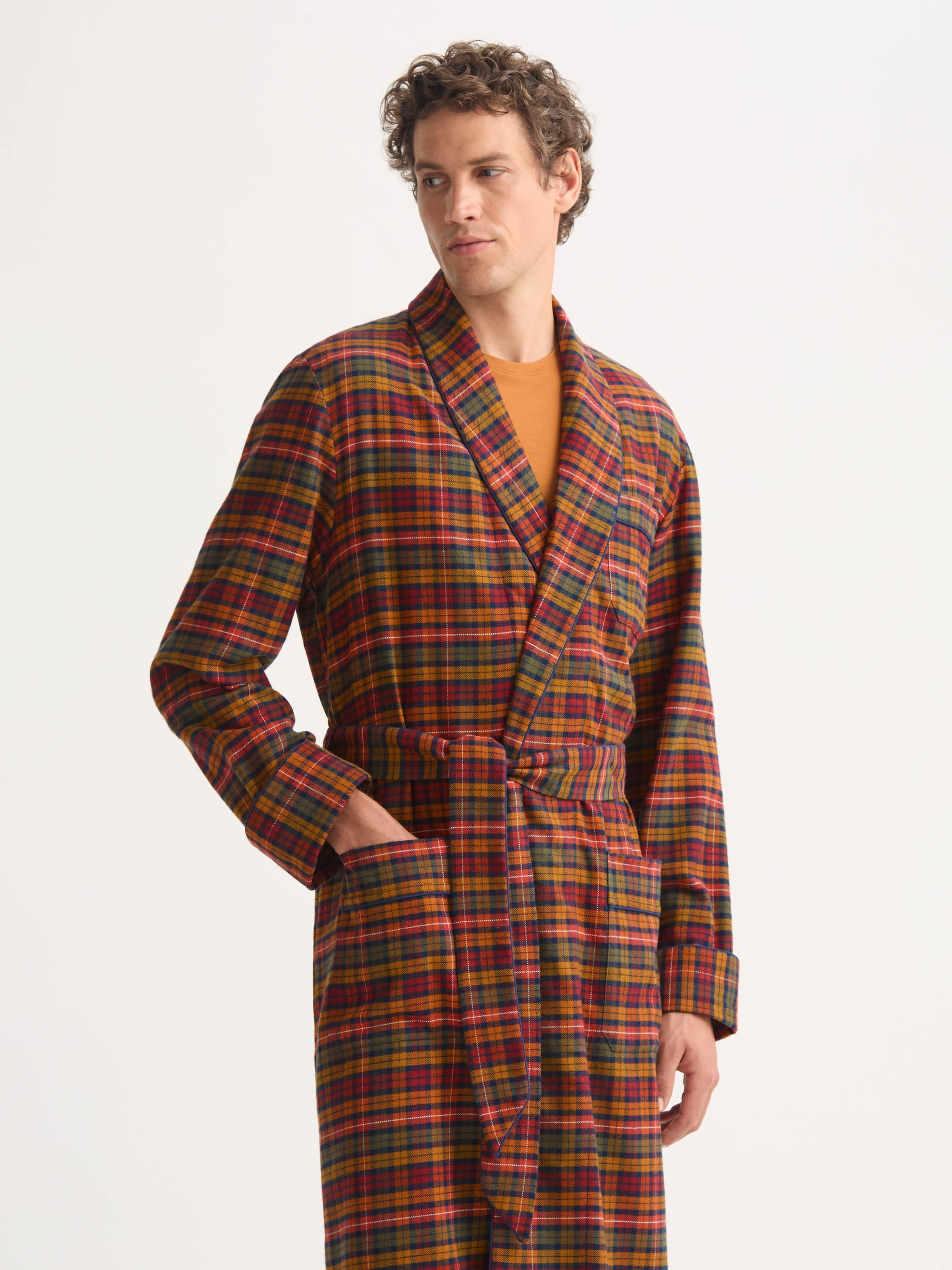 Men's Robe Kelburn Brushed Cotton Multicolor Check - 4