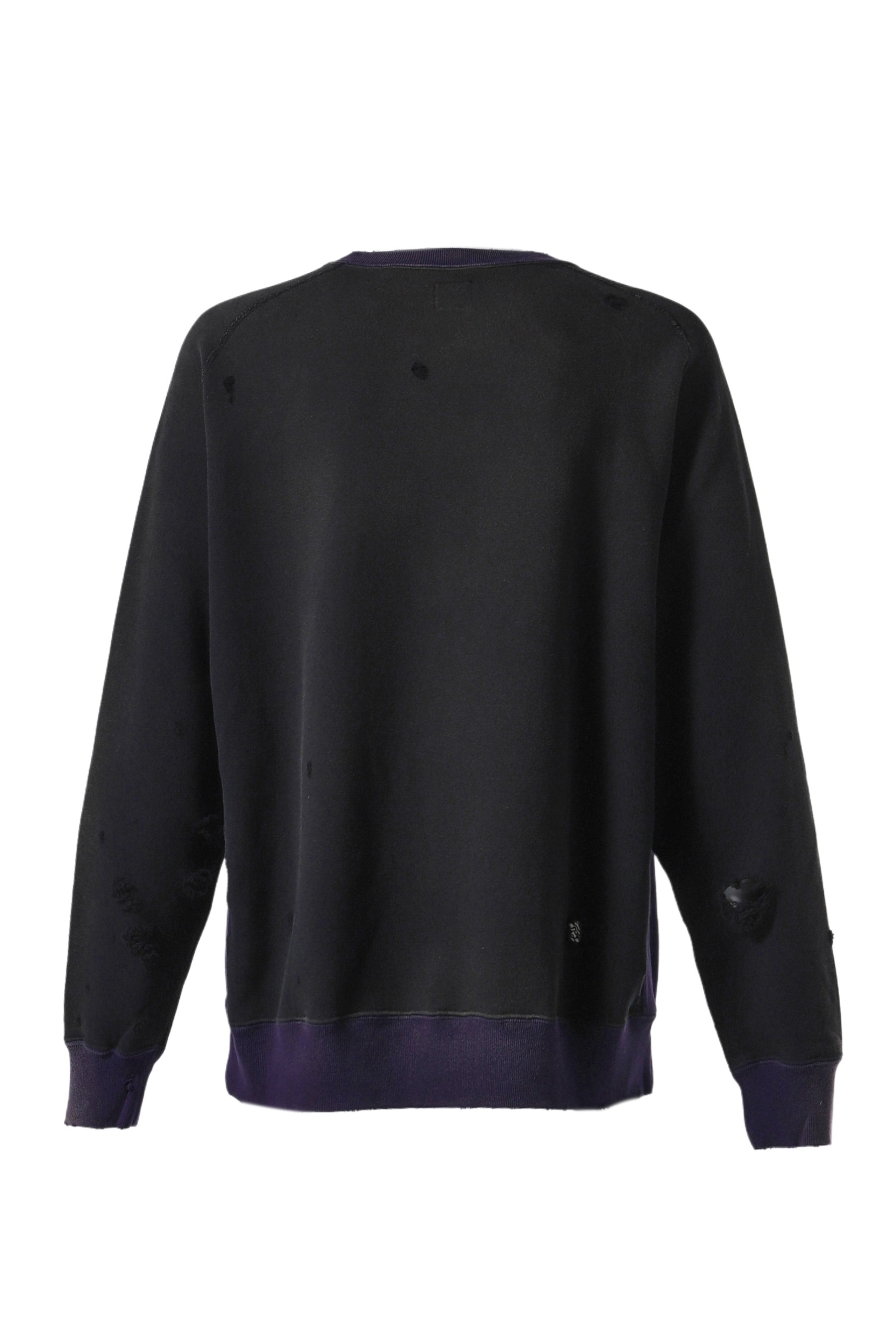 2-TONE CREW NECK SWEAT SHIRT - COTTON FRENCH TERRY / E-BLK - 5