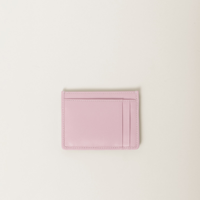 Miu Miu Matelassé nappa leather card holder outlook